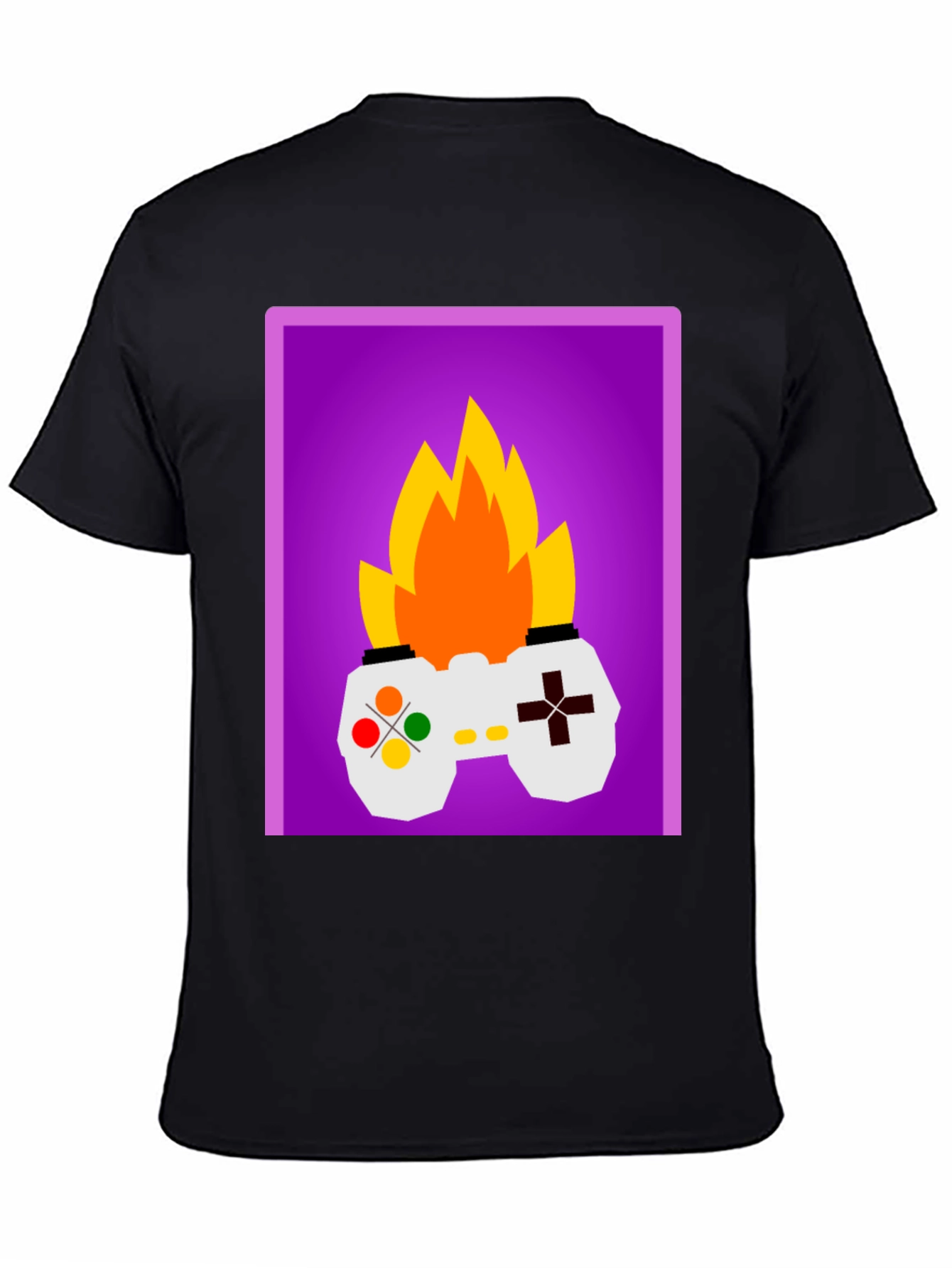 Fiery Gamer T-Shirt - Black Fun Design