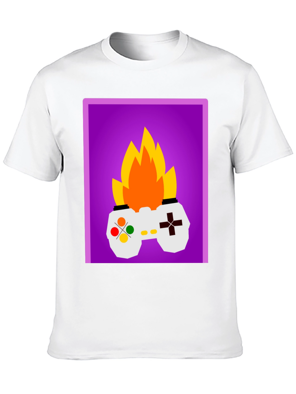 Fiery Gamer T-Shirt - Black Fun Design