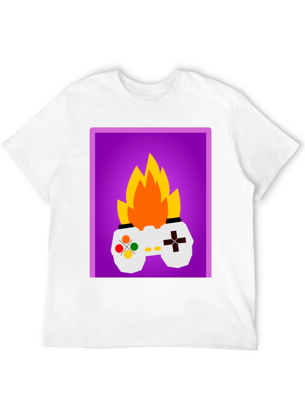 Fiery Gamer T-Shirt - Black Fun Design