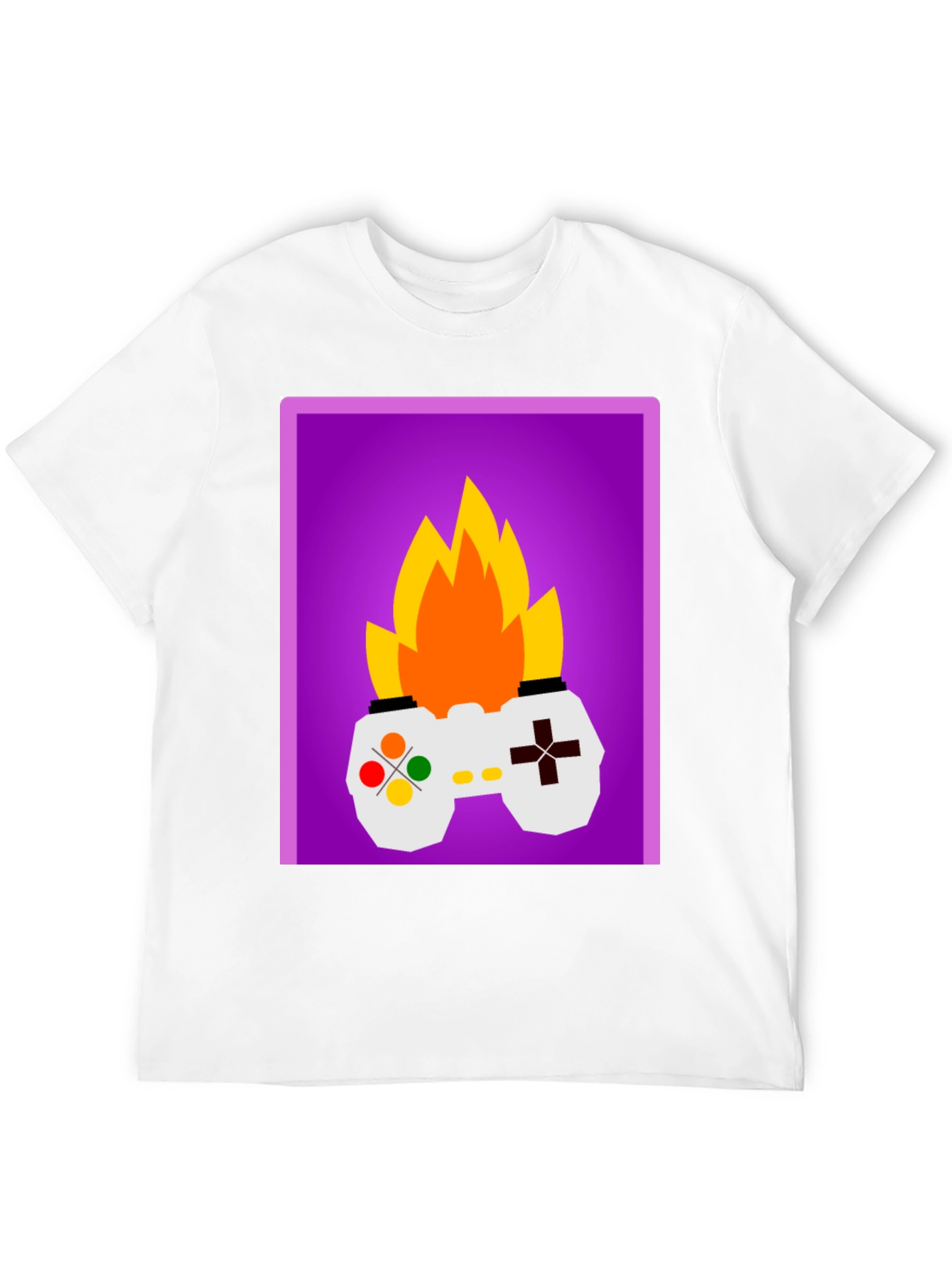 Fiery Gamer T-Shirt - Black Fun Design