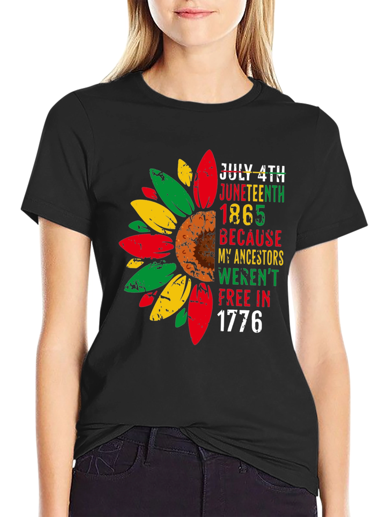 Juneteenth Freedom Sunflower T-Shirt