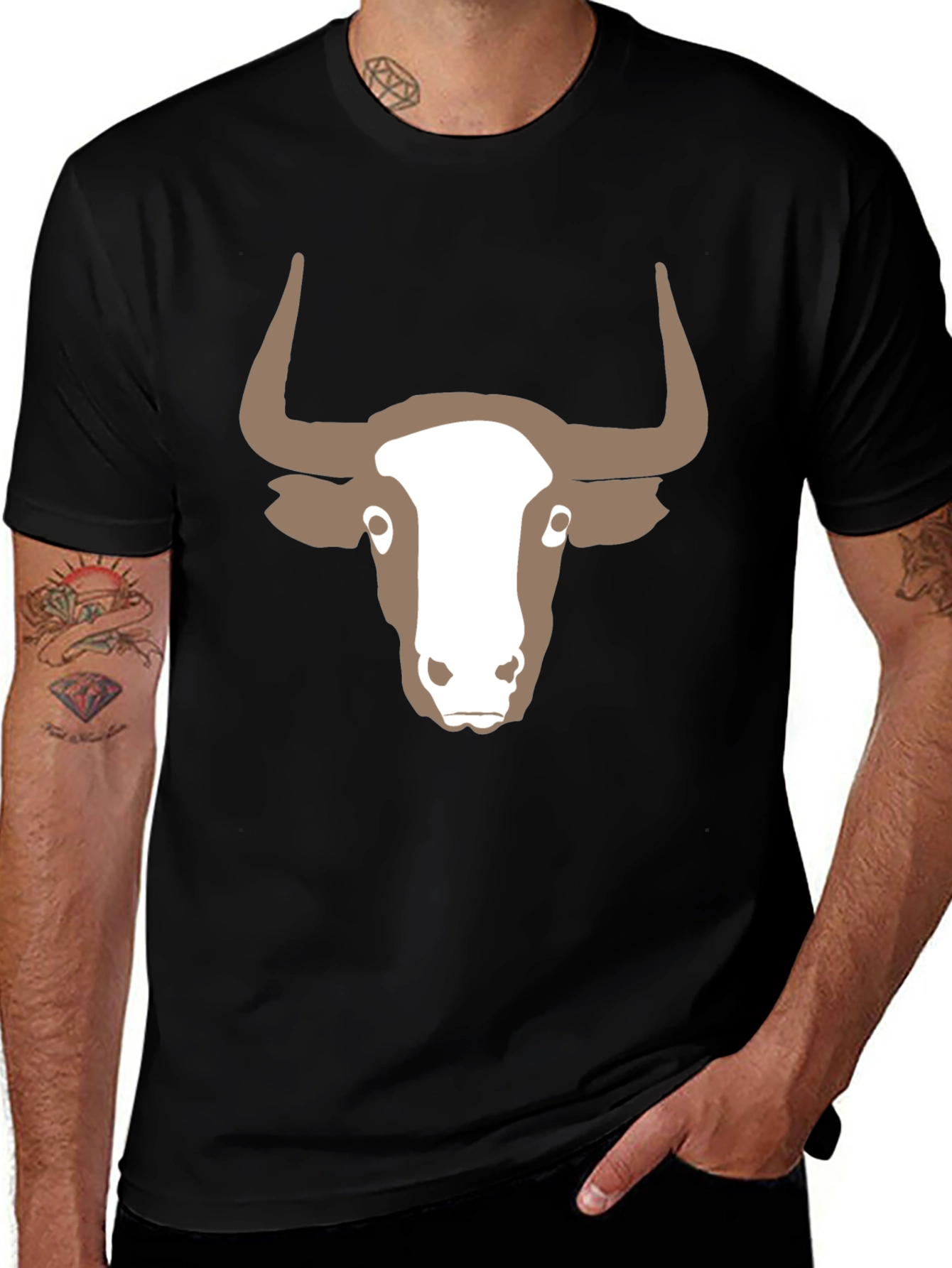 Bull Graphic Tee - Stylish Black Cotton Shirt