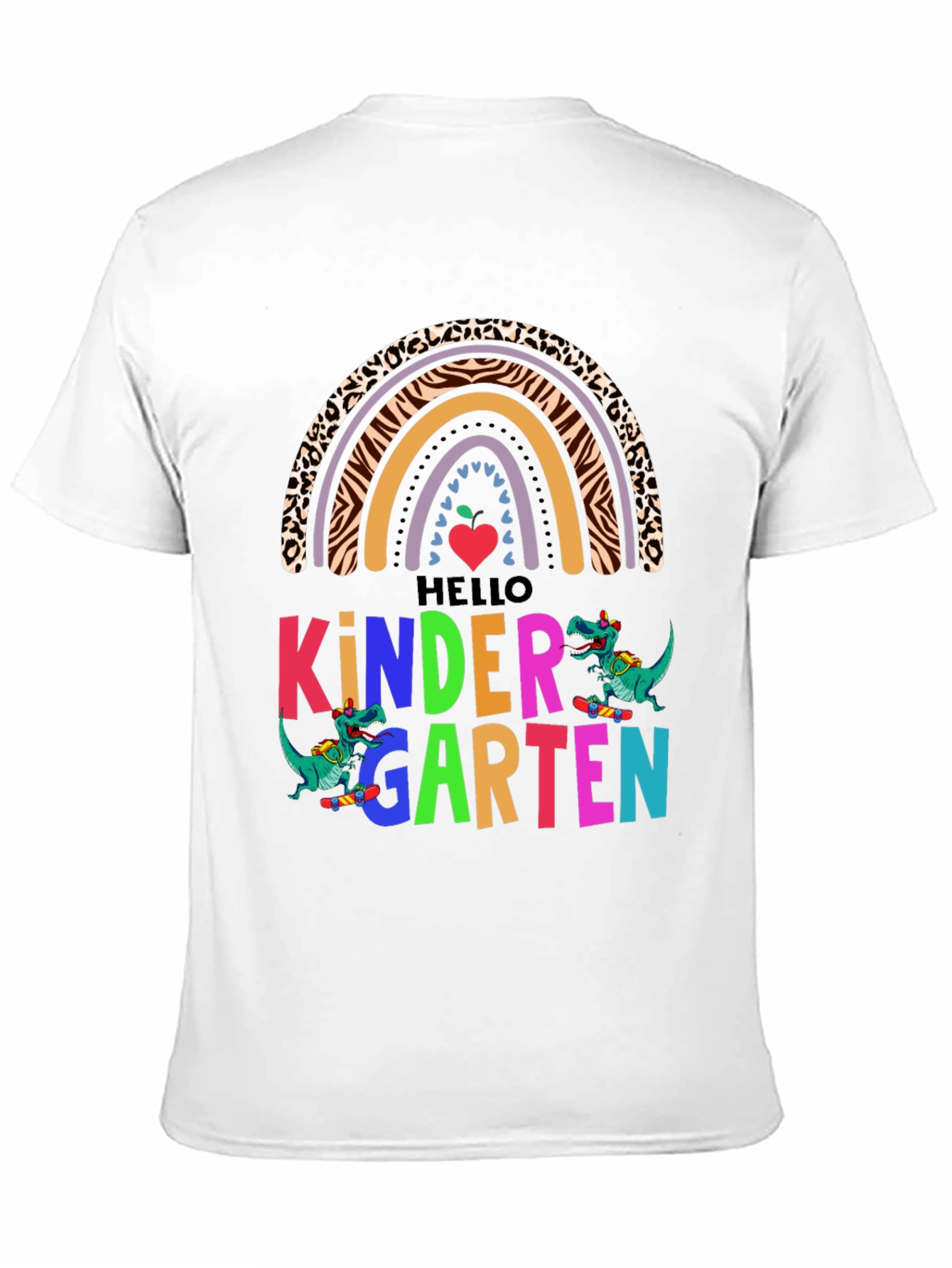 Hello Kindergarten Dinosaur Rainbow T-Shirt