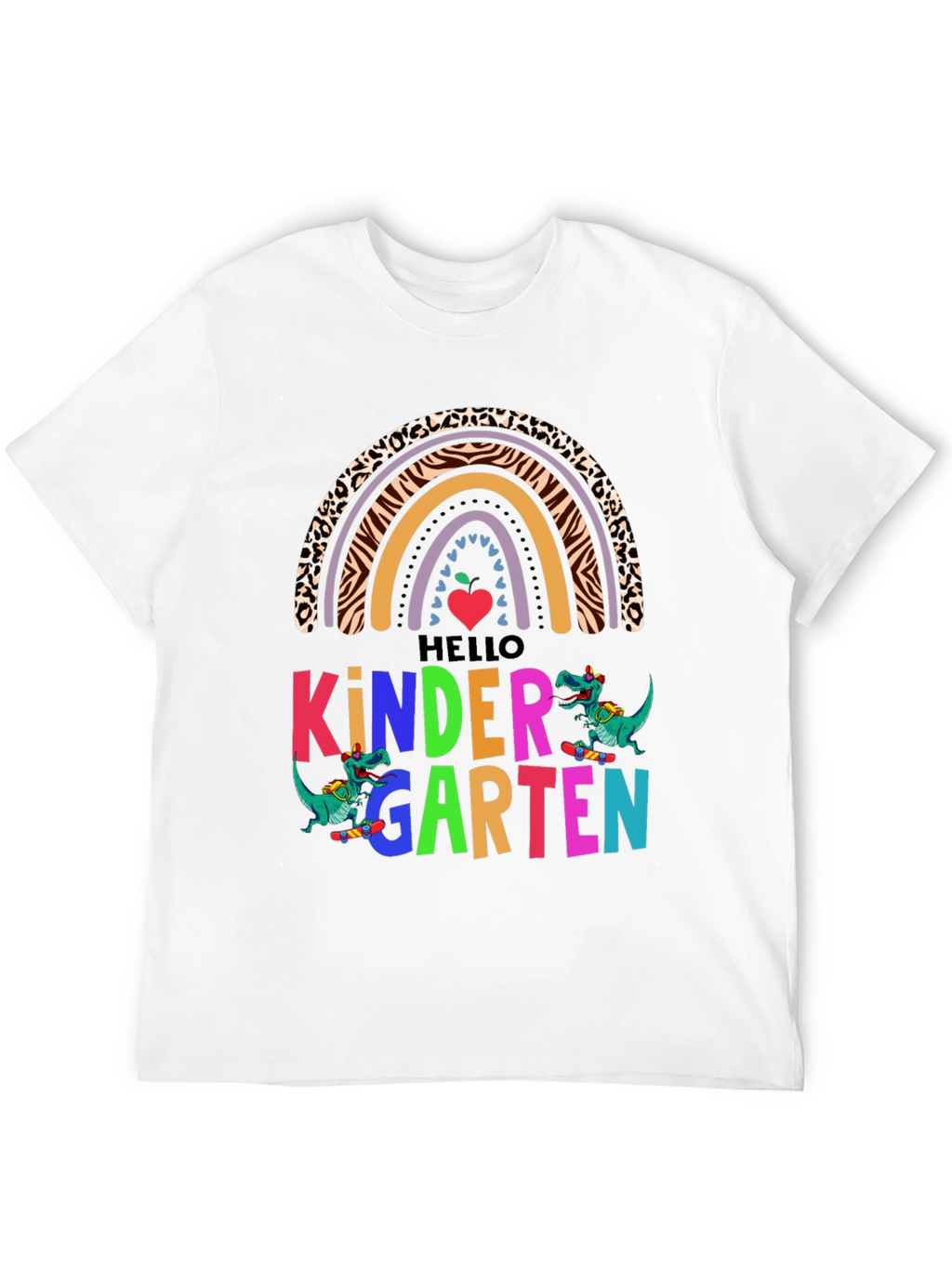 Hello Kindergarten Dinosaur Rainbow T-Shirt