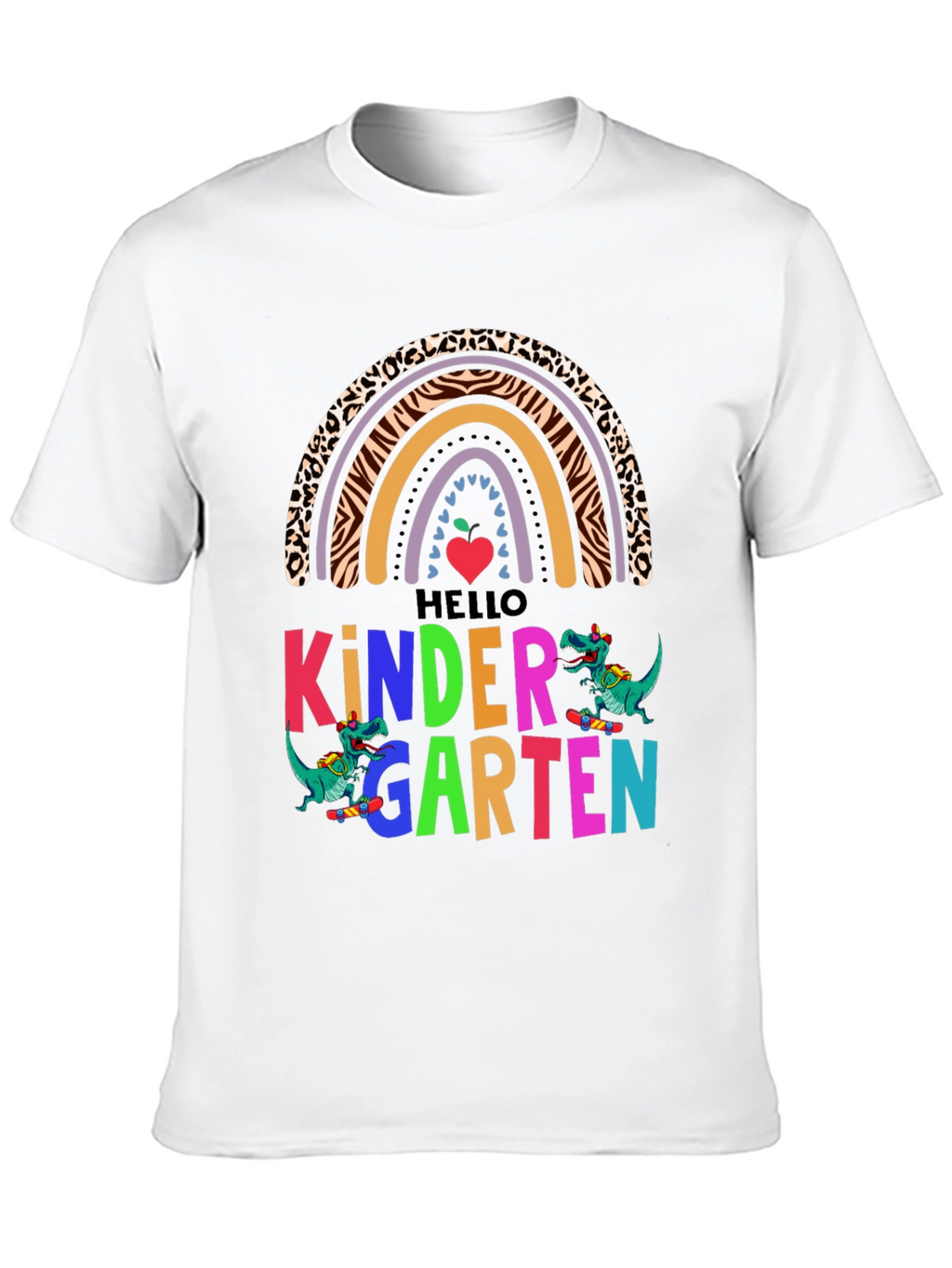 Hello Kindergarten Dinosaur Rainbow T-Shirt