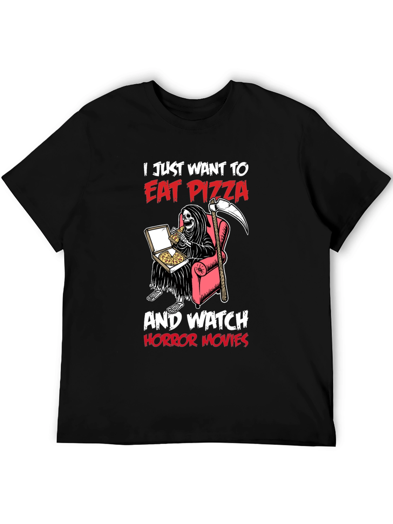Eat Pizza and Watch Horror Movies T-Shirt