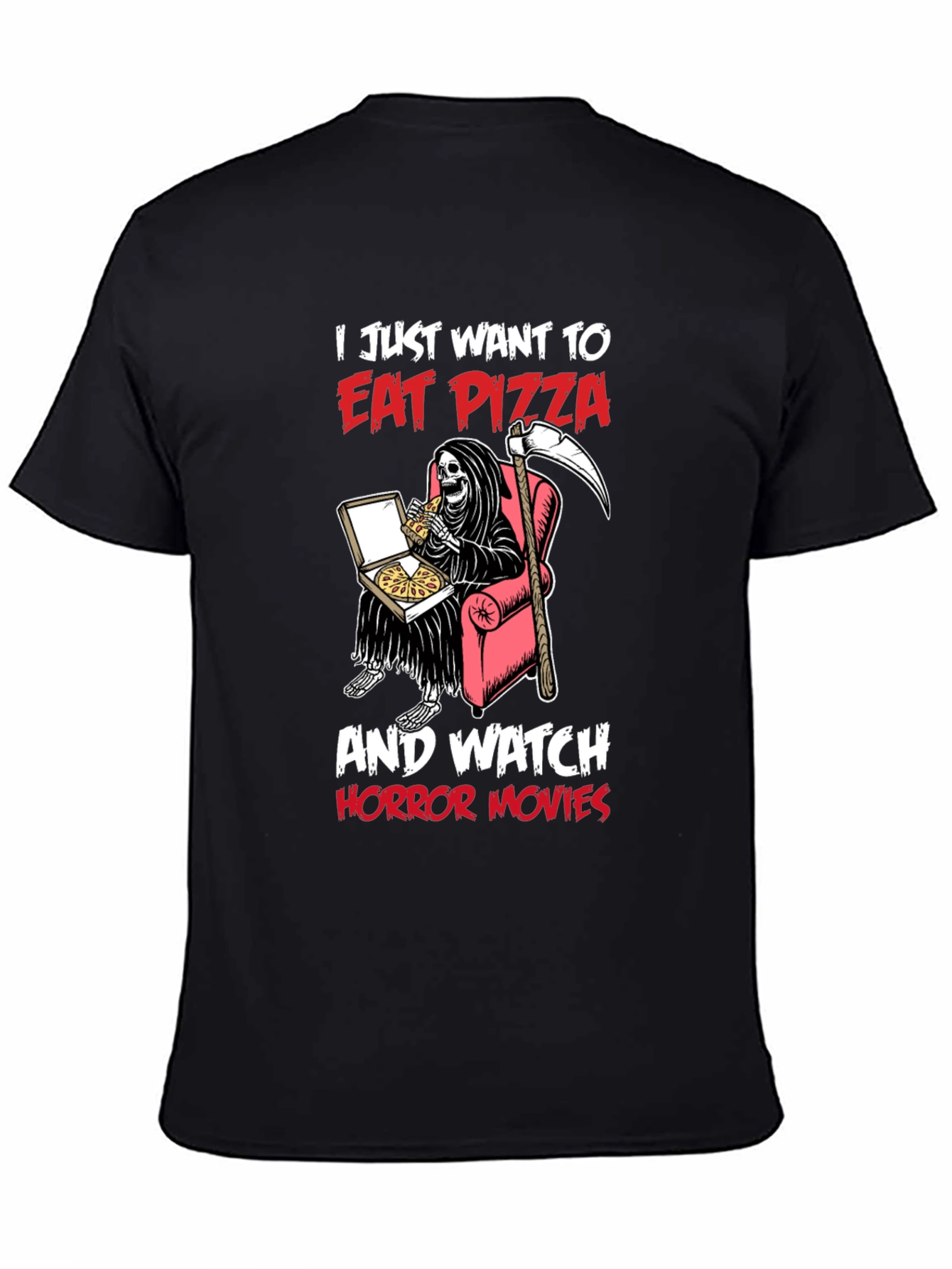 Eat Pizza and Watch Horror Movies T-Shirt