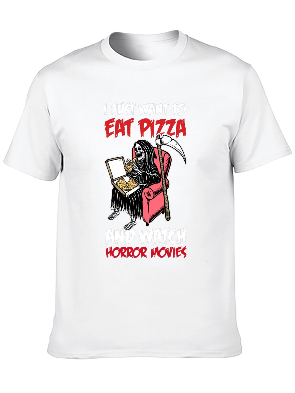 Eat Pizza and Watch Horror Movies T-Shirt
