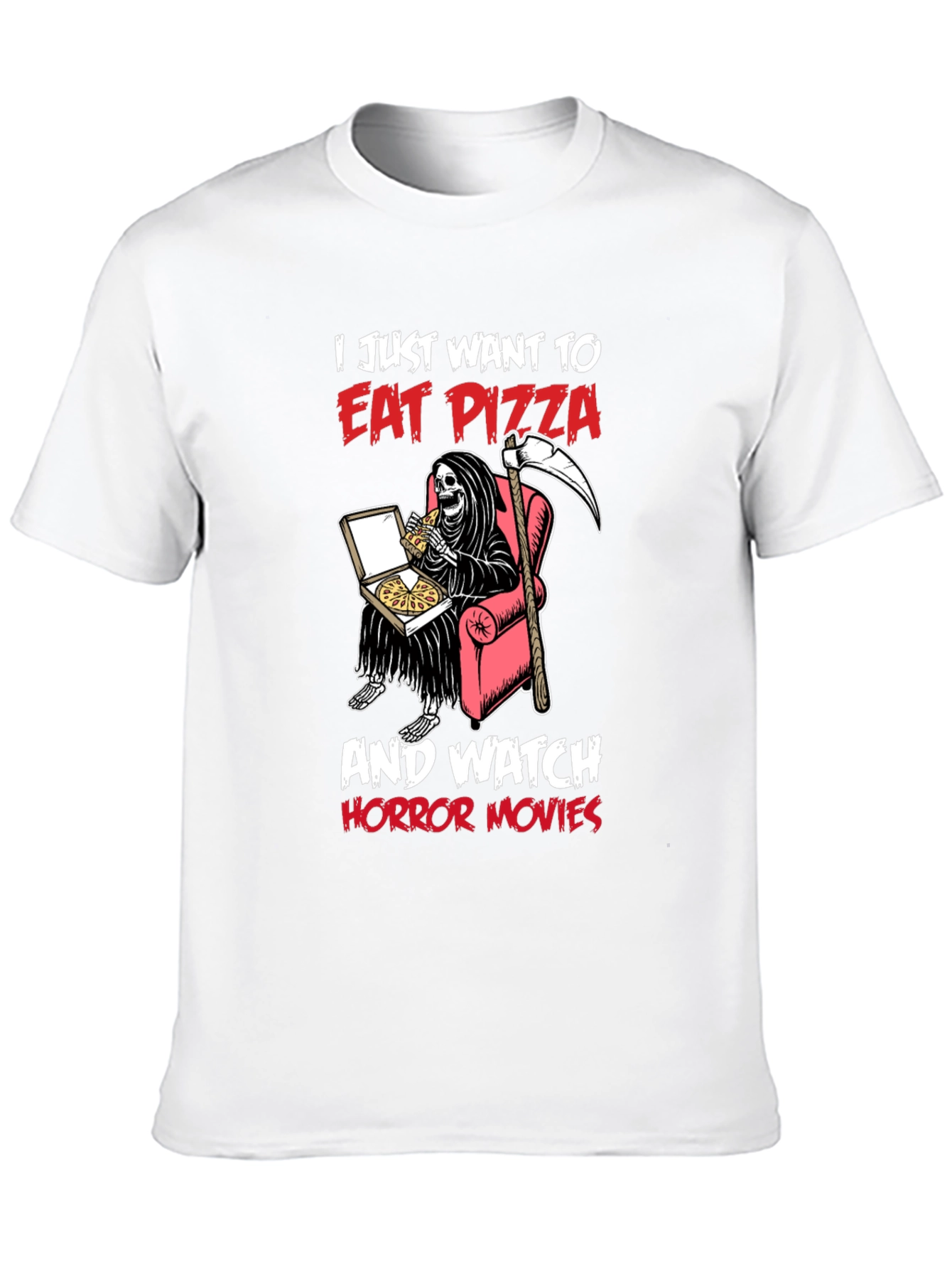 Eat Pizza and Watch Horror Movies T-Shirt