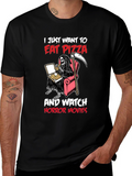 Eat Pizza and Watch Horror Movies T-Shirt