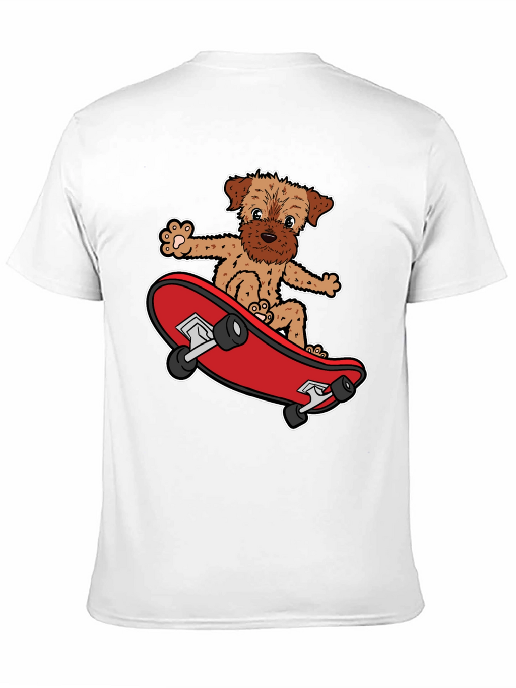 Dog Riding Skateboard Black Graphic T-Shirt