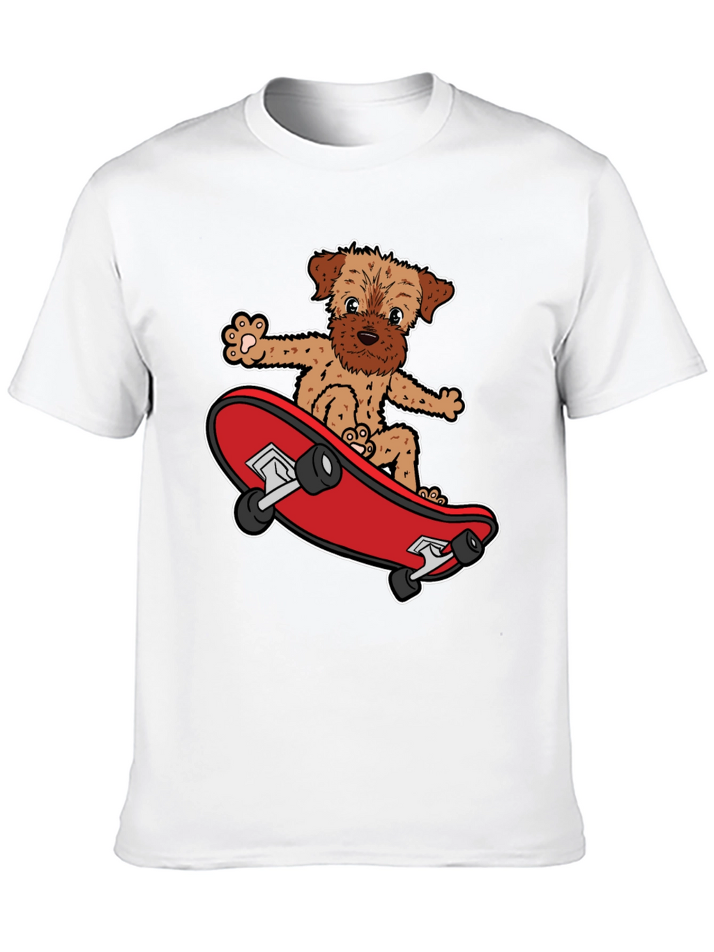 Dog Riding Skateboard Black Graphic T-Shirt