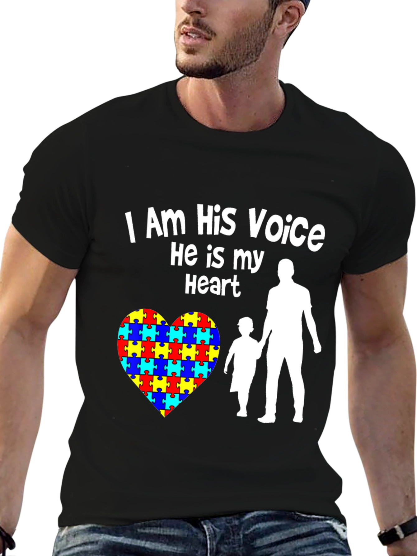 Autism Awareness T-Shirt: I Am His Voice He Is My Heart