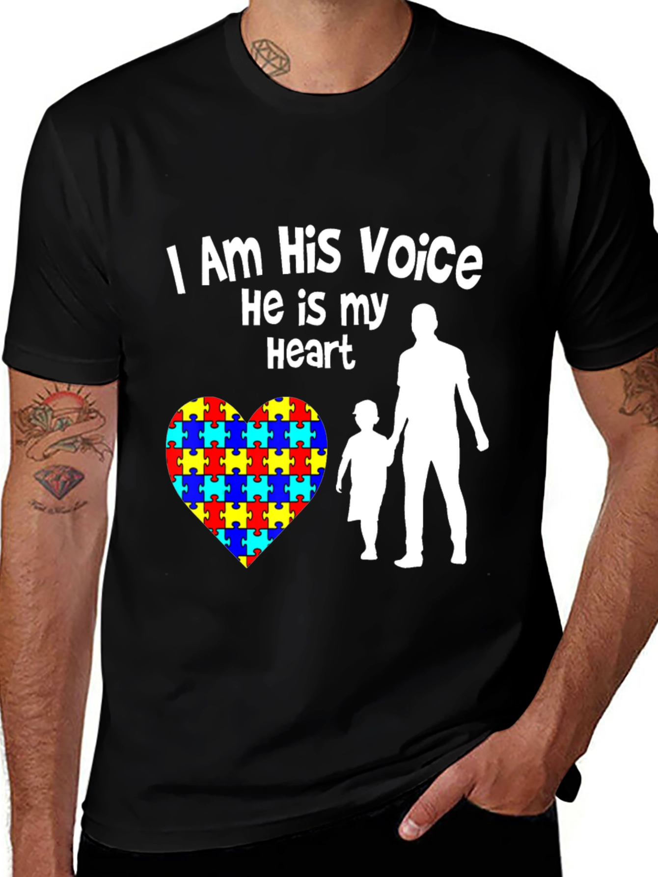 Autism Awareness T-Shirt: I Am His Voice He Is My Heart