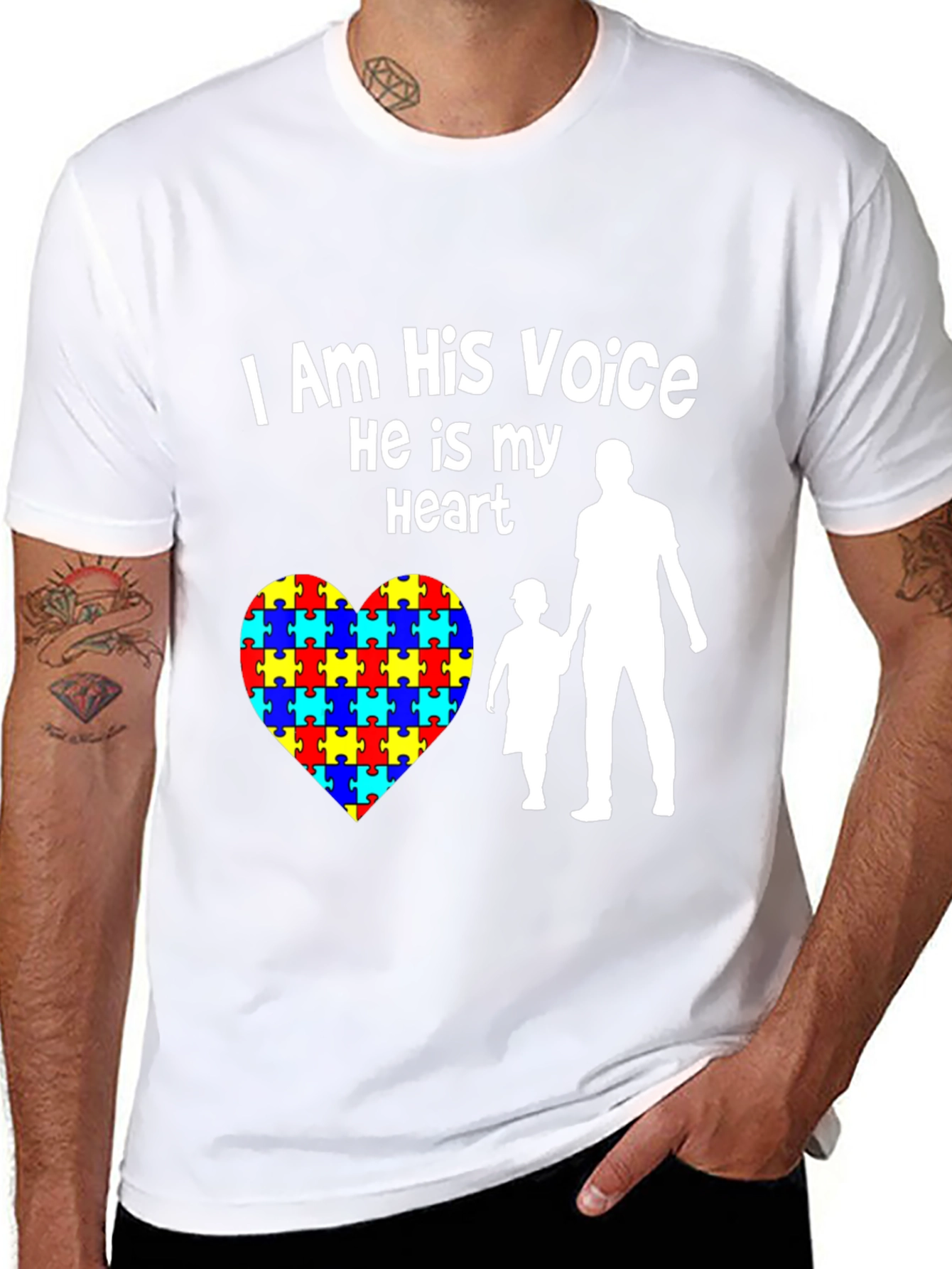Autism Awareness T-Shirt: I Am His Voice He Is My Heart
