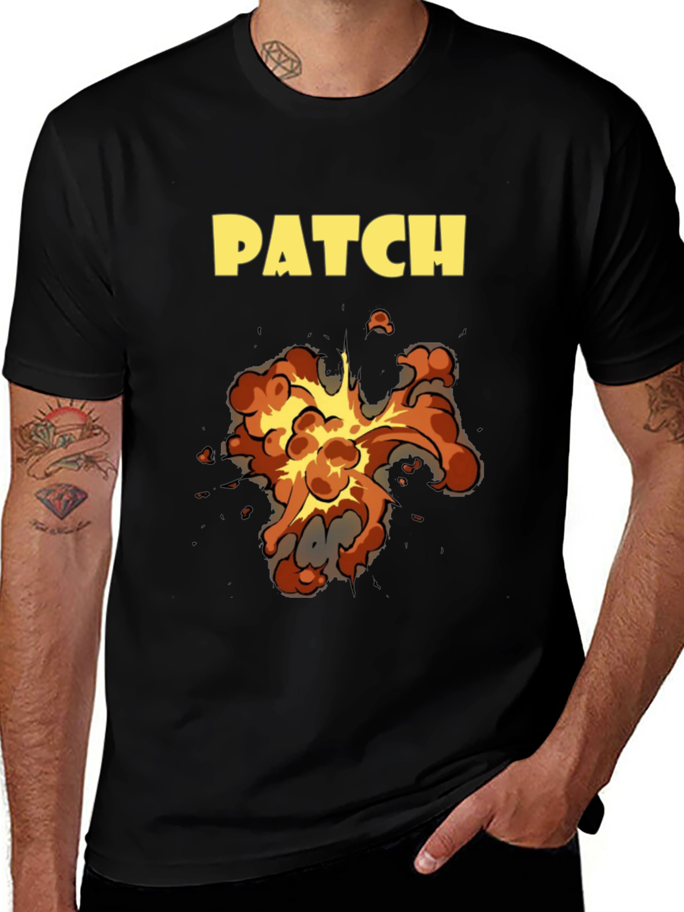 PATCH Explosion Graphic Black T-Shirt