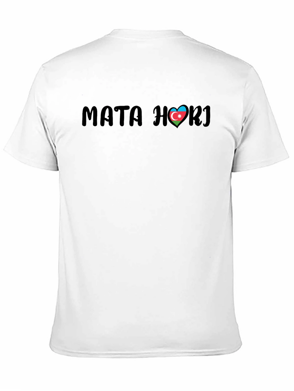 Mata Hari Azerbaijan Flag Heart Black T-Shirt