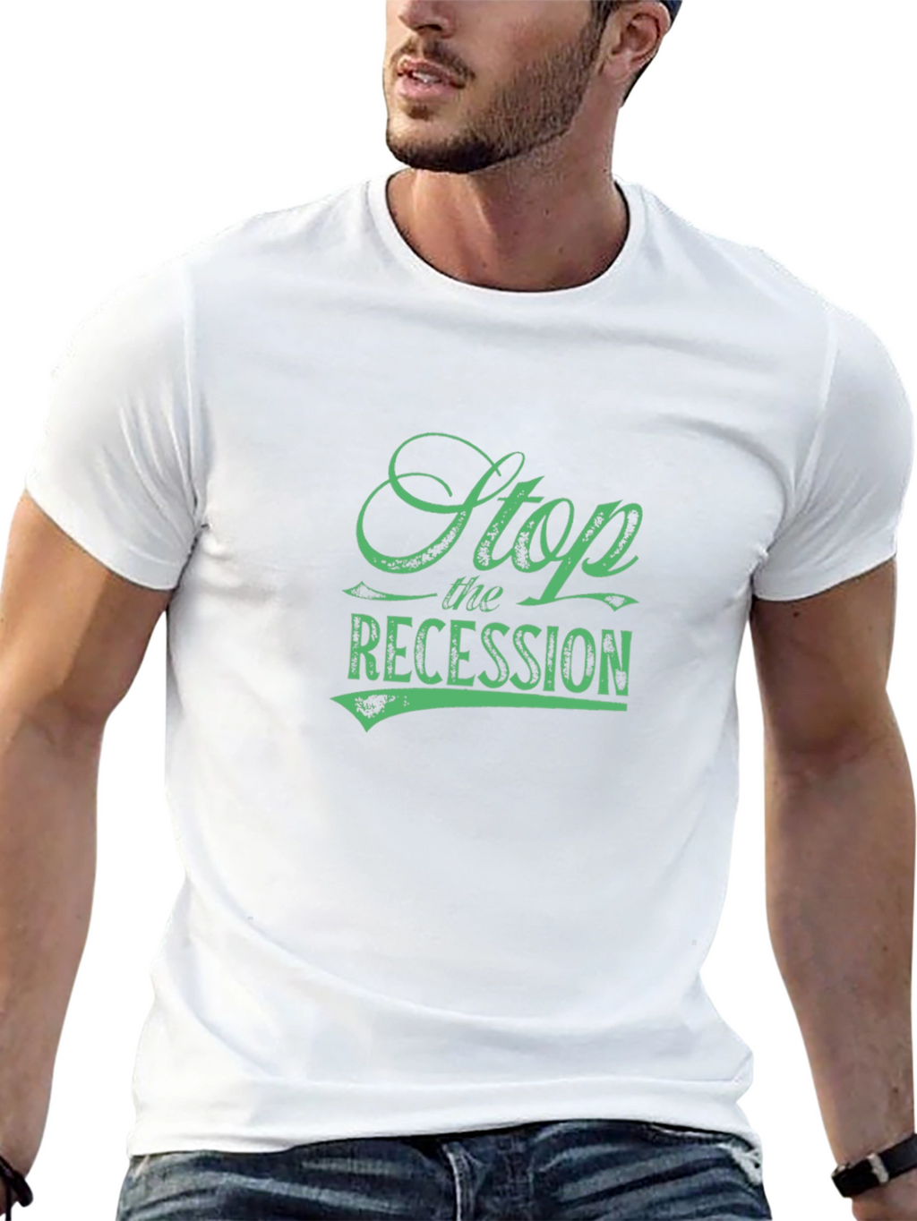 Stop the Recession Graphic Tee - Black