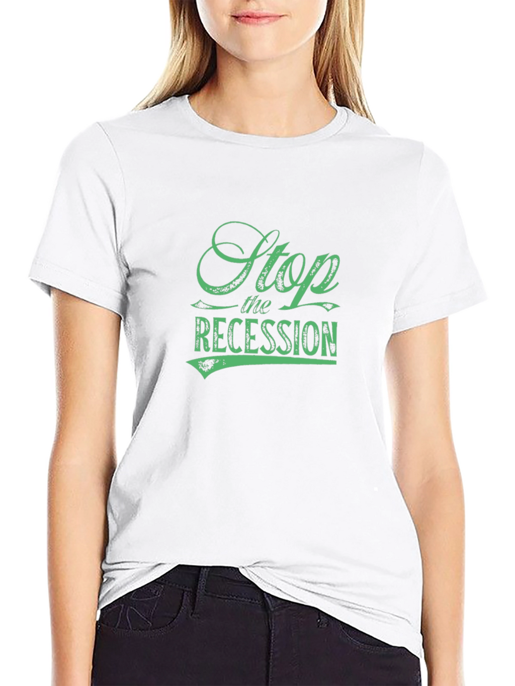 Stop the Recession Graphic Tee - Black