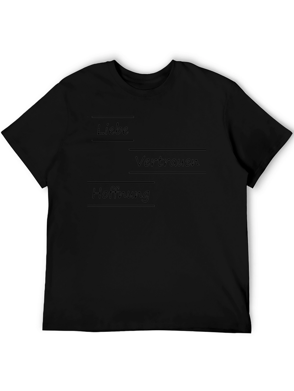 Love Trust Hope T-Shirt - Black Crew Neck Tee