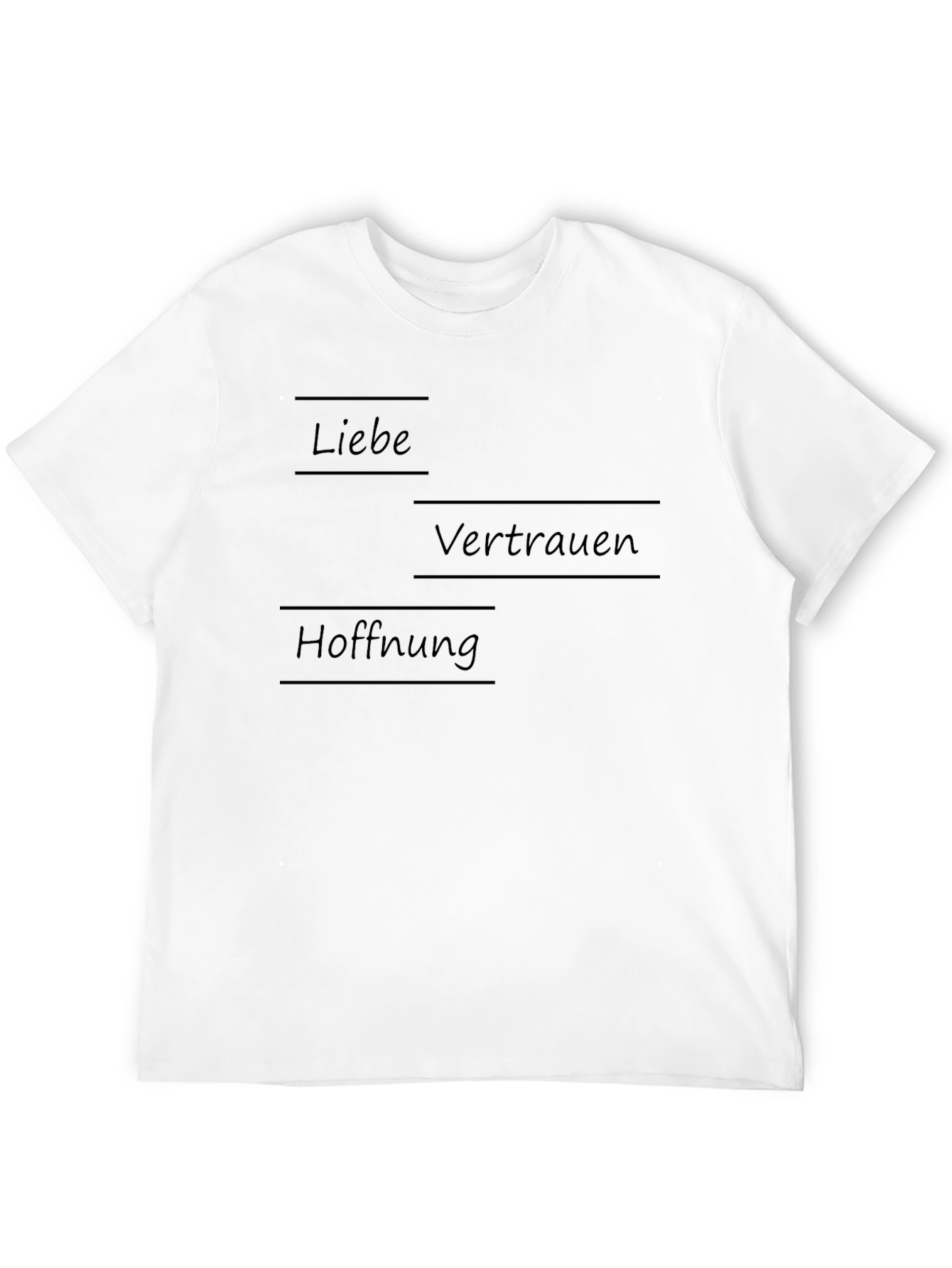 Love Trust Hope T-Shirt - Black Crew Neck Tee