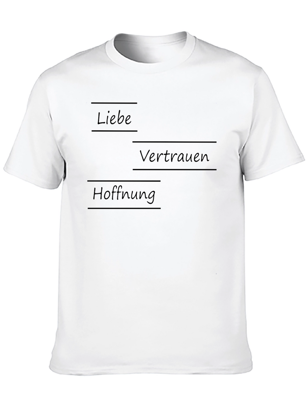 Love Trust Hope T-Shirt - Black Crew Neck Tee