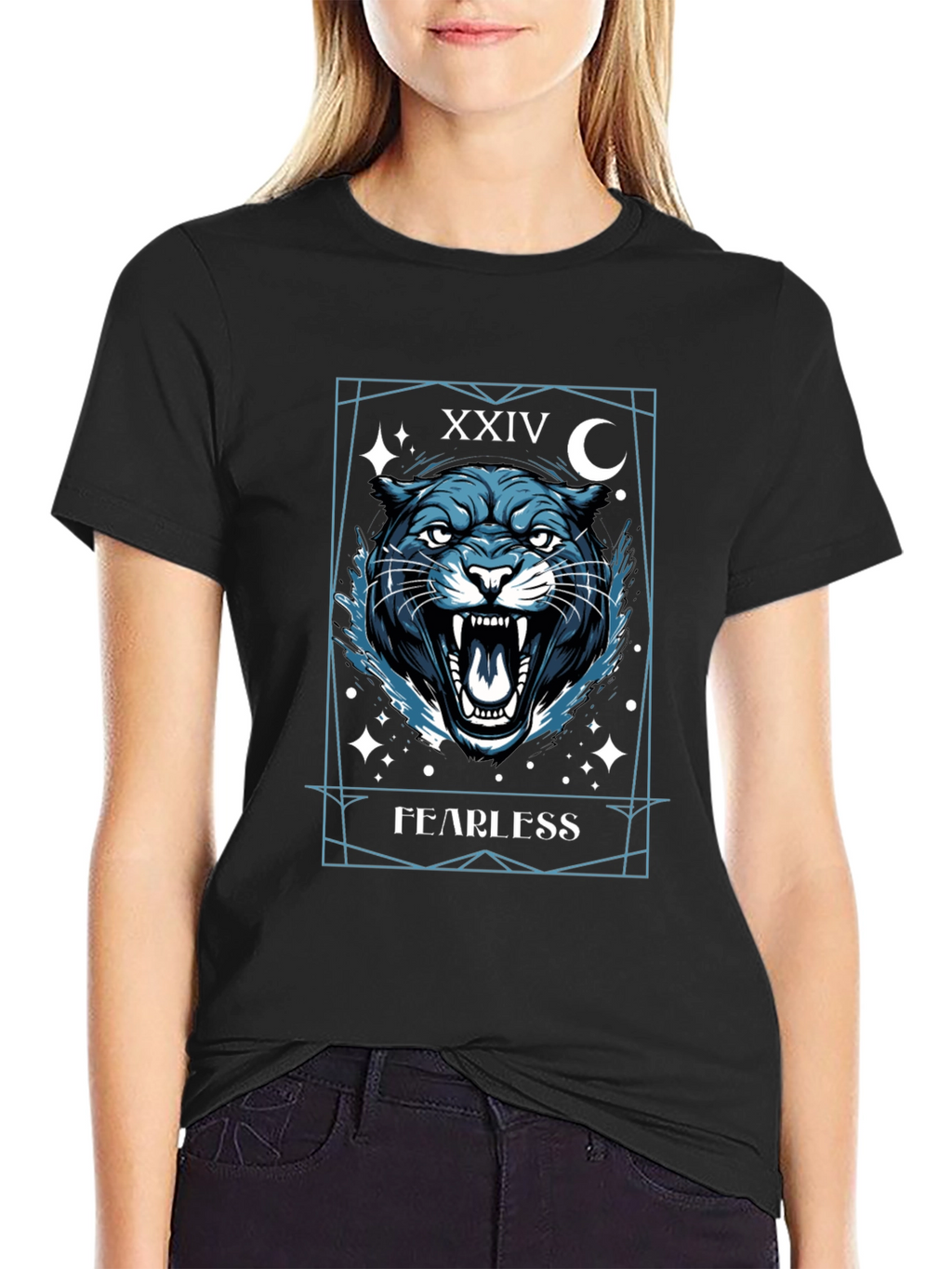 Fearless Panther Graphic Tee - Mens Black T-Shirt