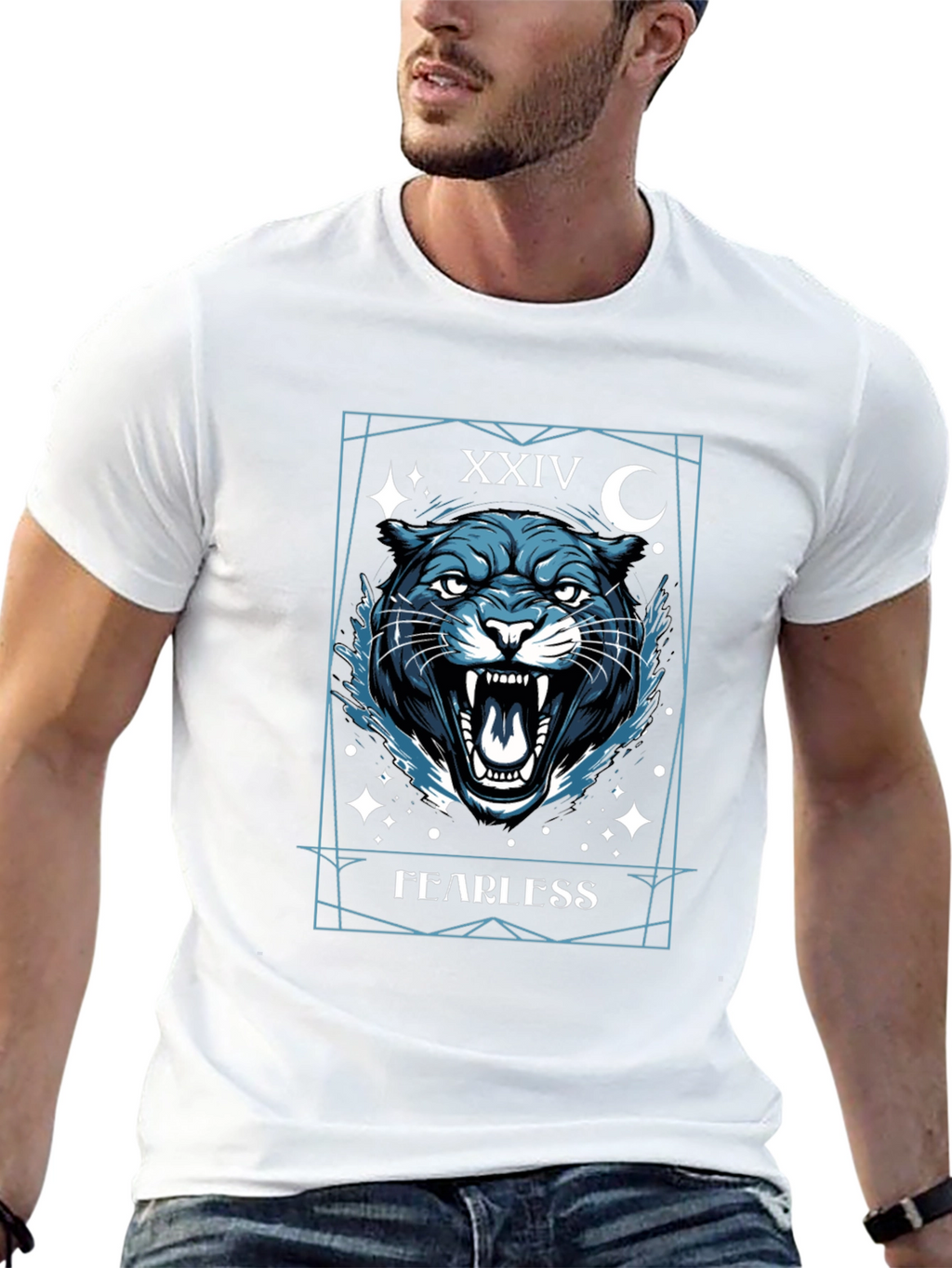 Fearless Panther Graphic Tee - Mens Black T-Shirt