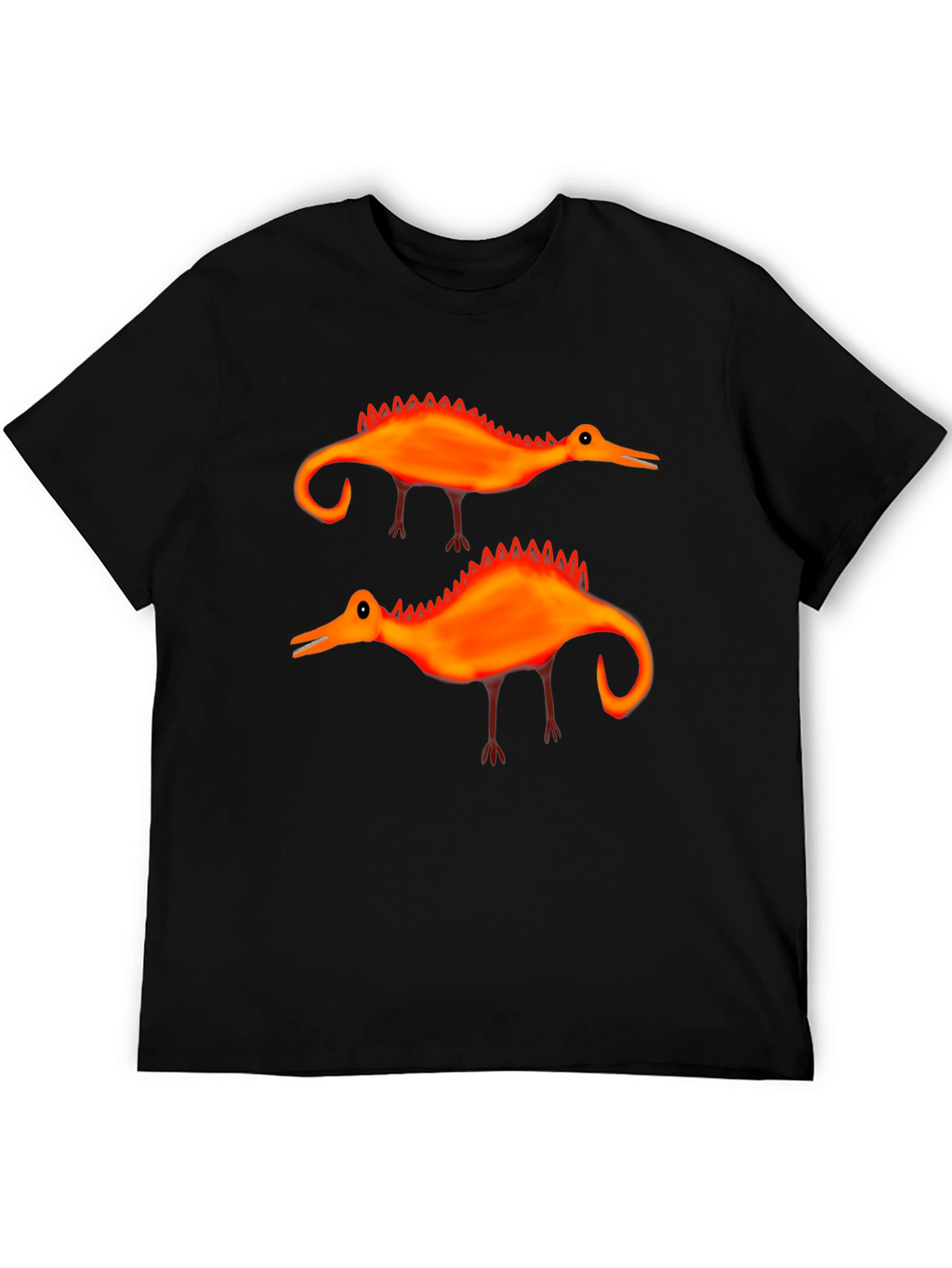 Whimsical Dino T-Shirt: Quirky Orange Design