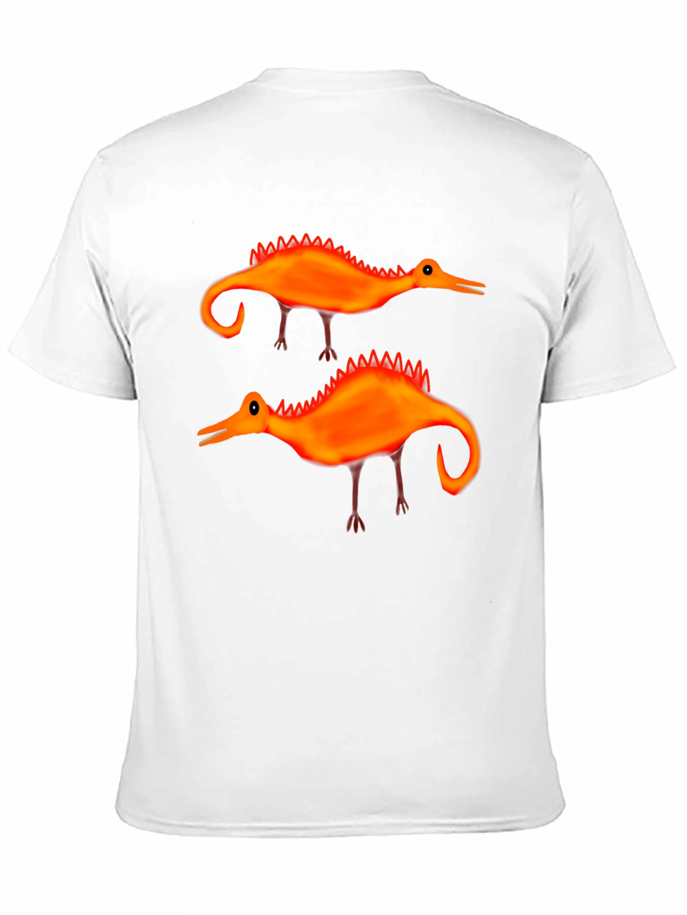 Whimsical Dino T-Shirt: Quirky Orange Design