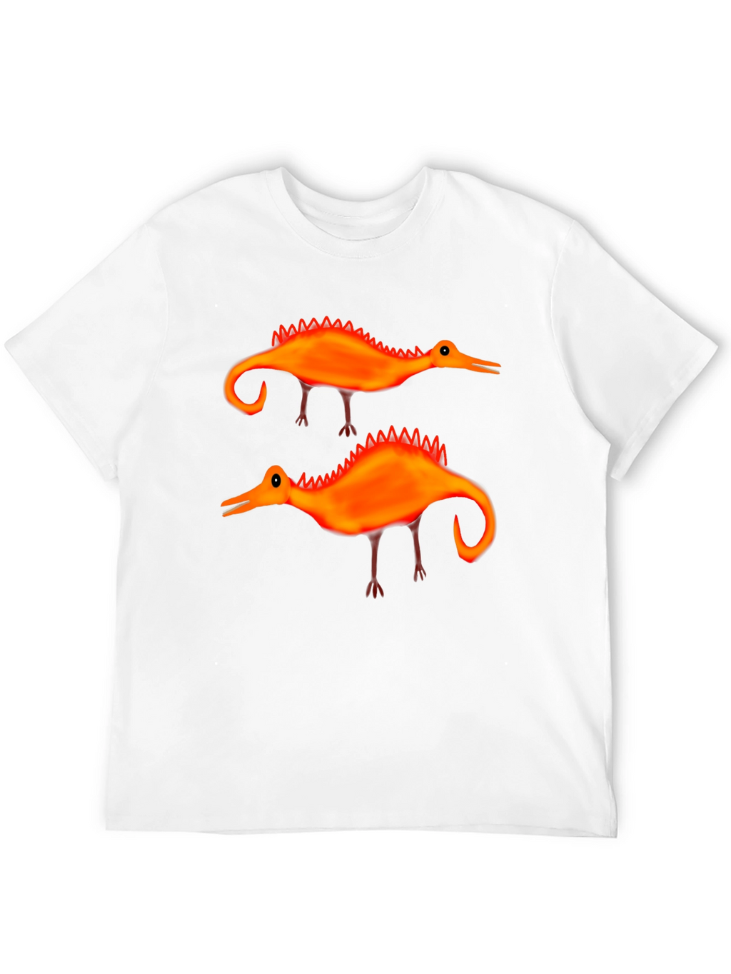 Whimsical Dino T-Shirt: Quirky Orange Design