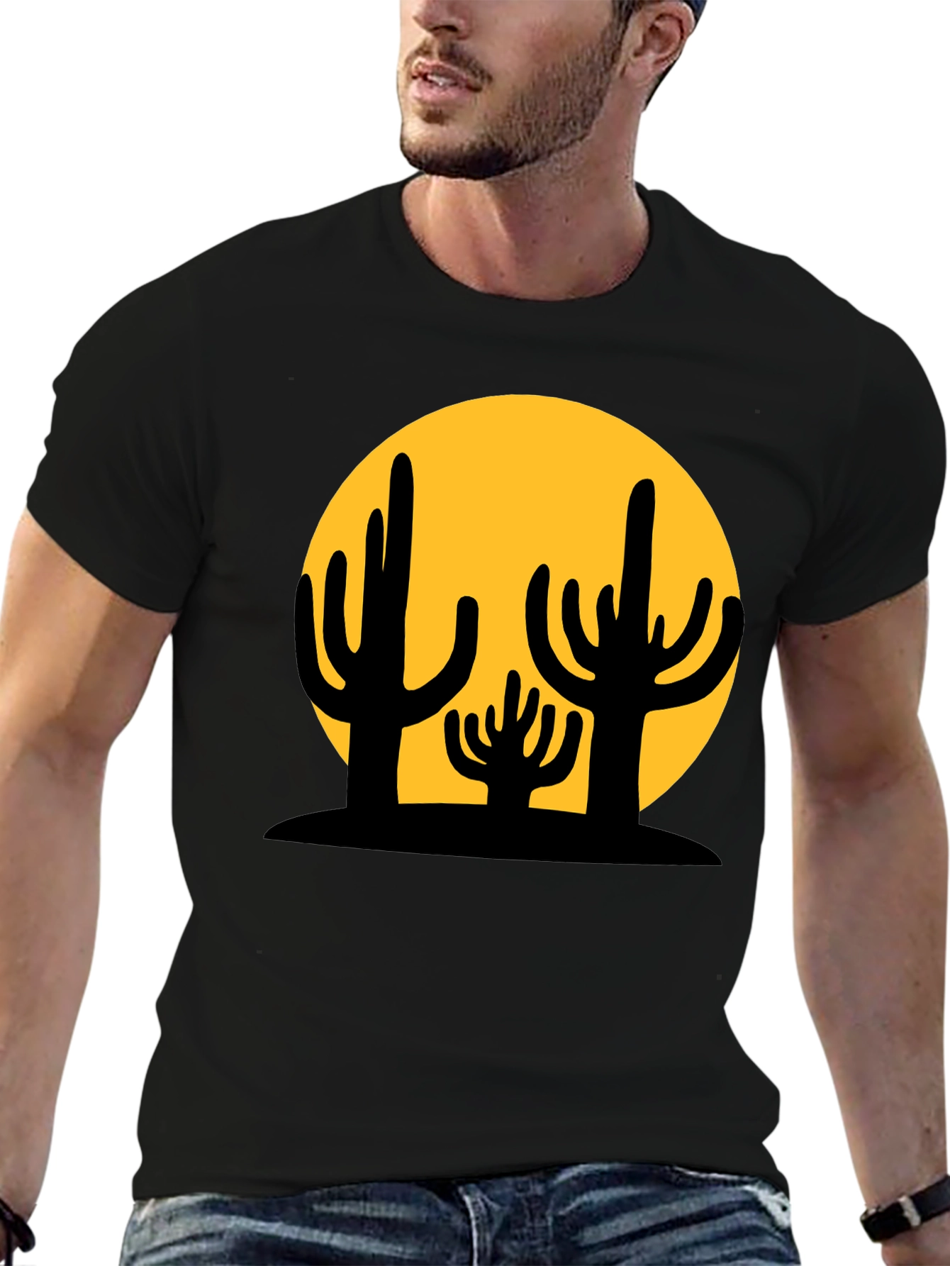 Cactus Graphic Black T-Shirt