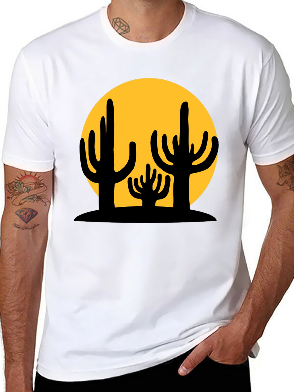 Cactus Graphic Black T-Shirt