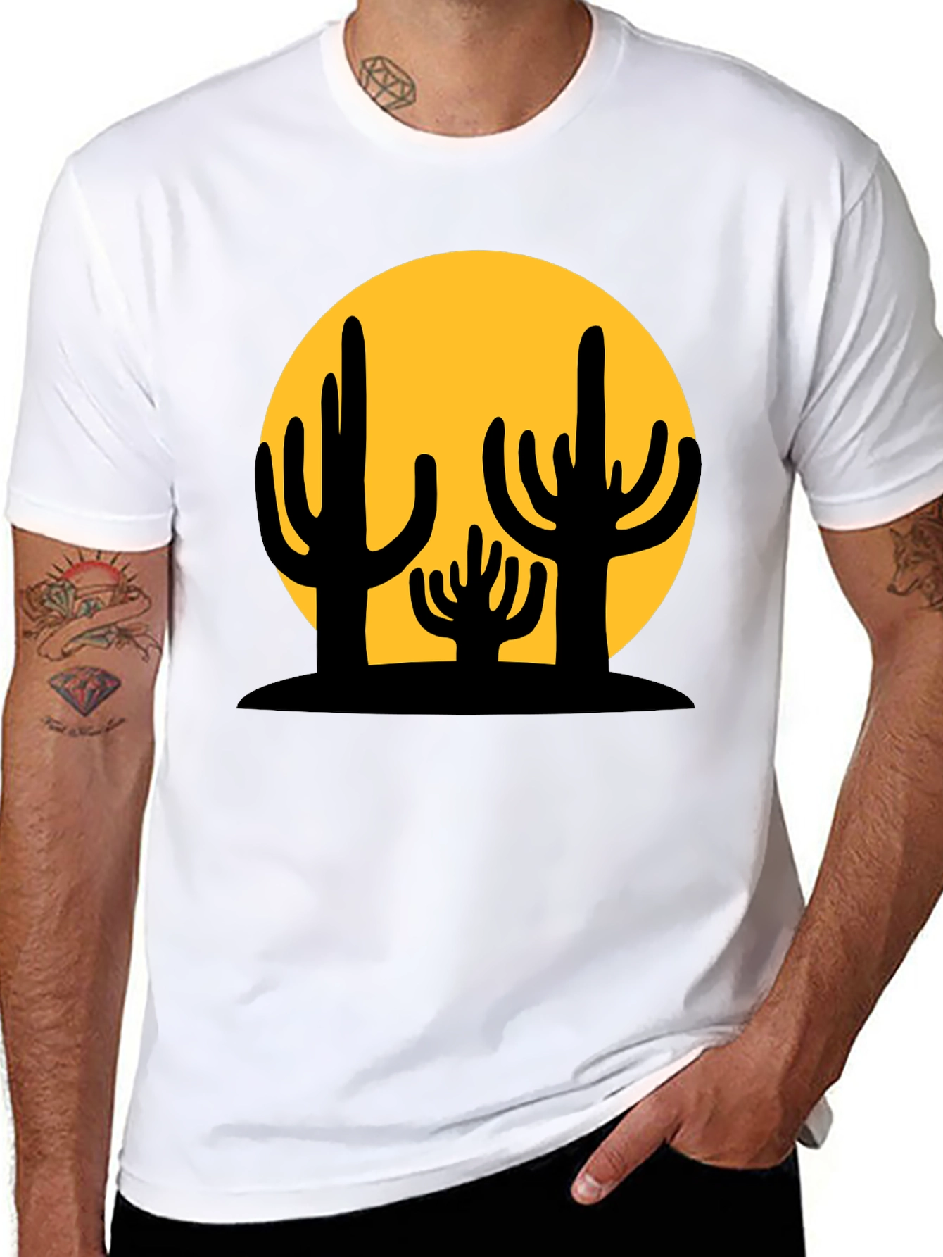 Cactus Graphic Black T-Shirt