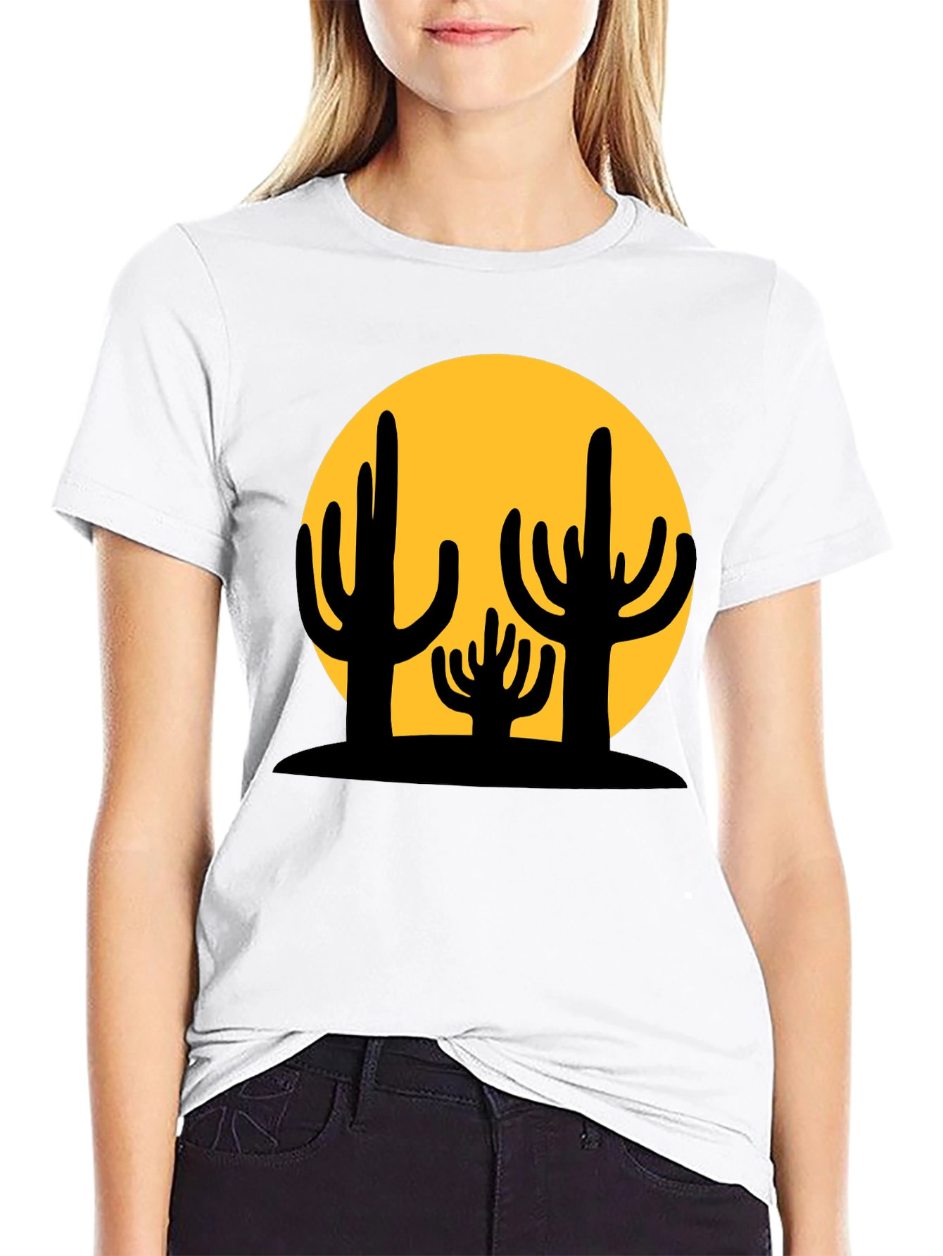 Cactus Graphic Black T-Shirt