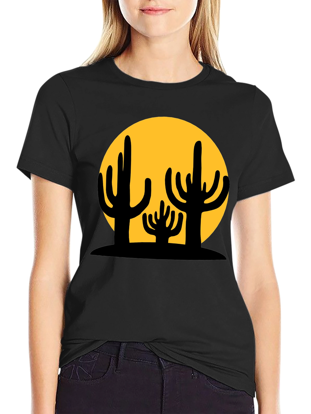 Cactus Graphic Black T-Shirt