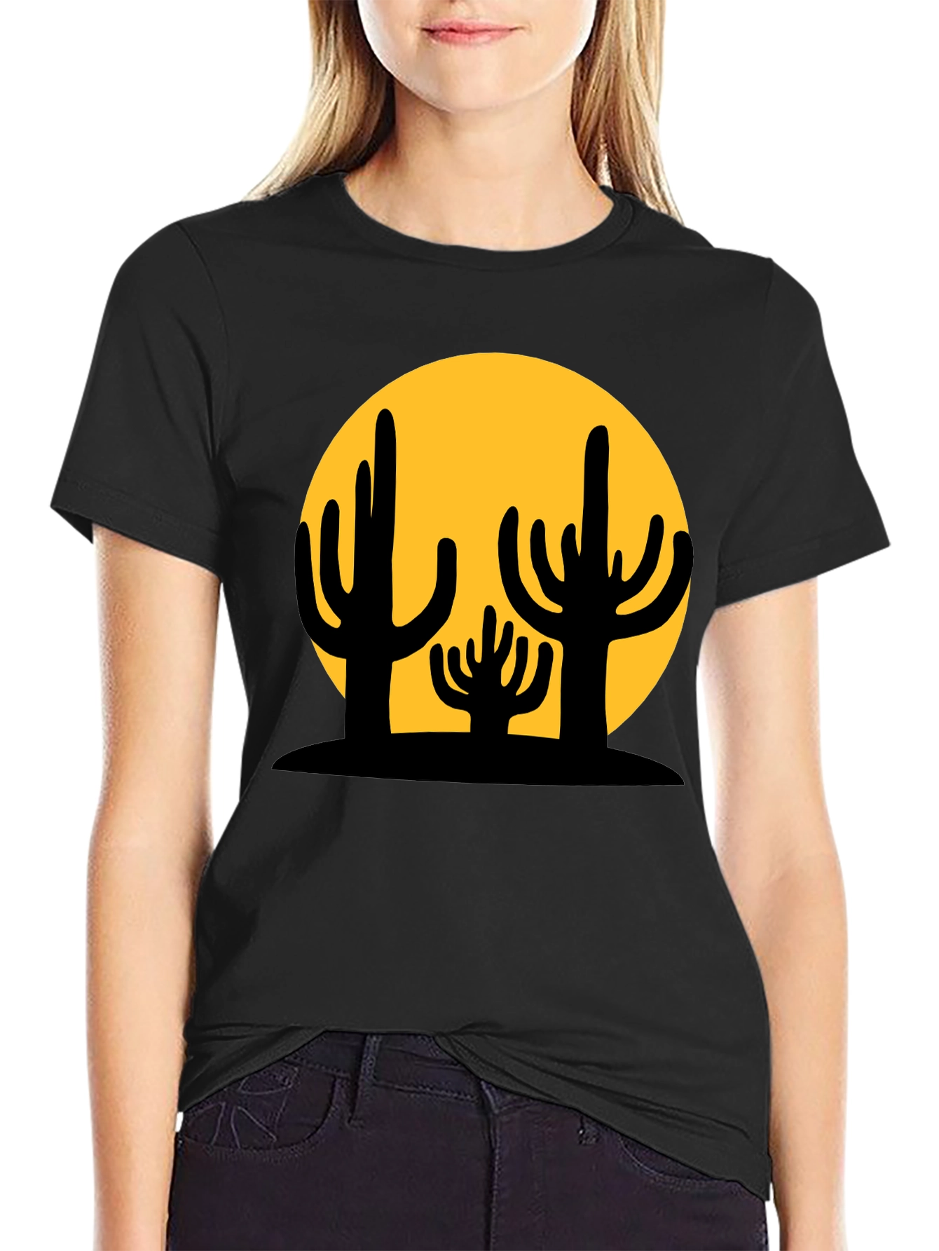 Cactus Graphic Black T-Shirt