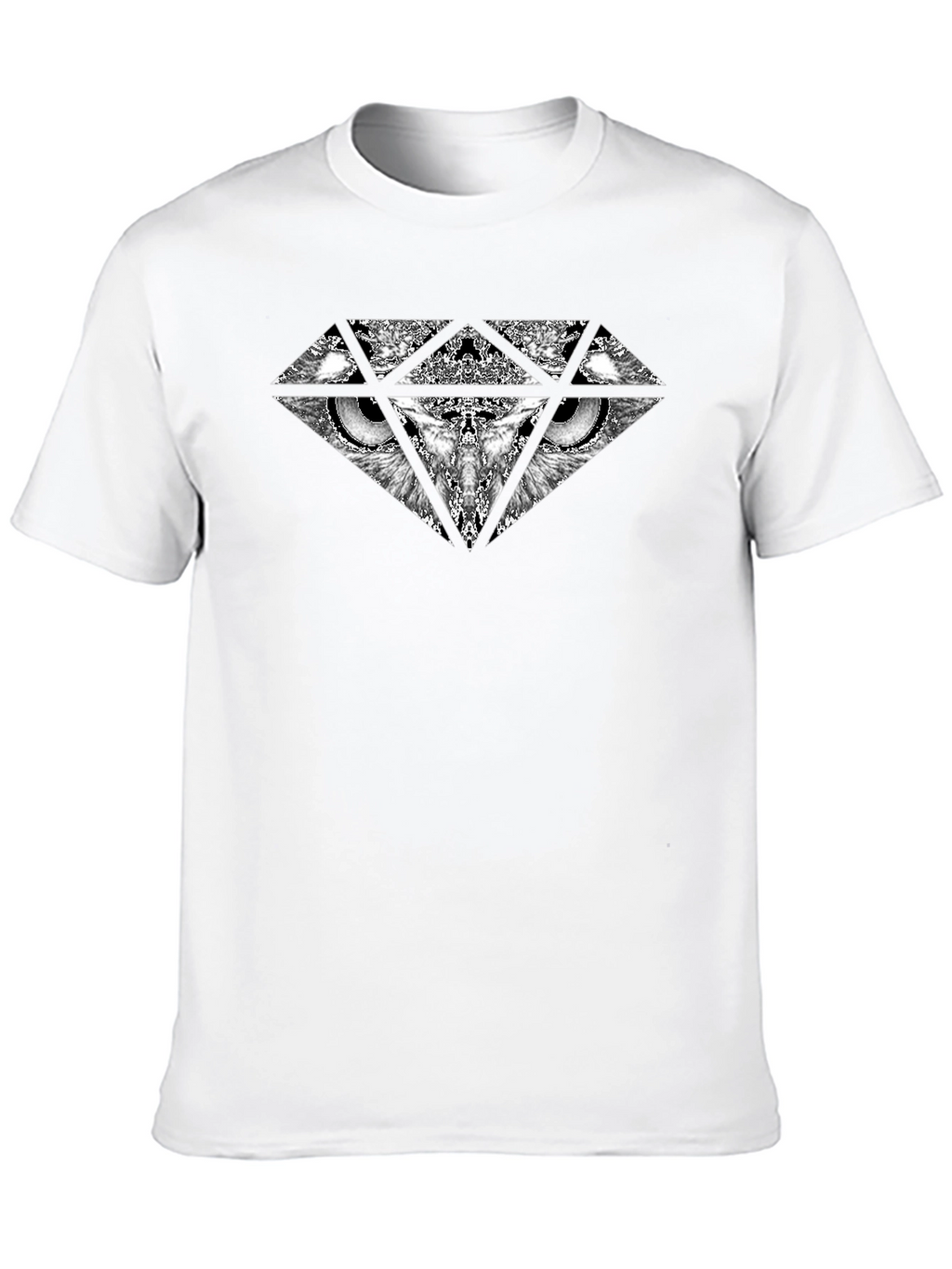 Diamond Owl Graphic Black T-Shirt