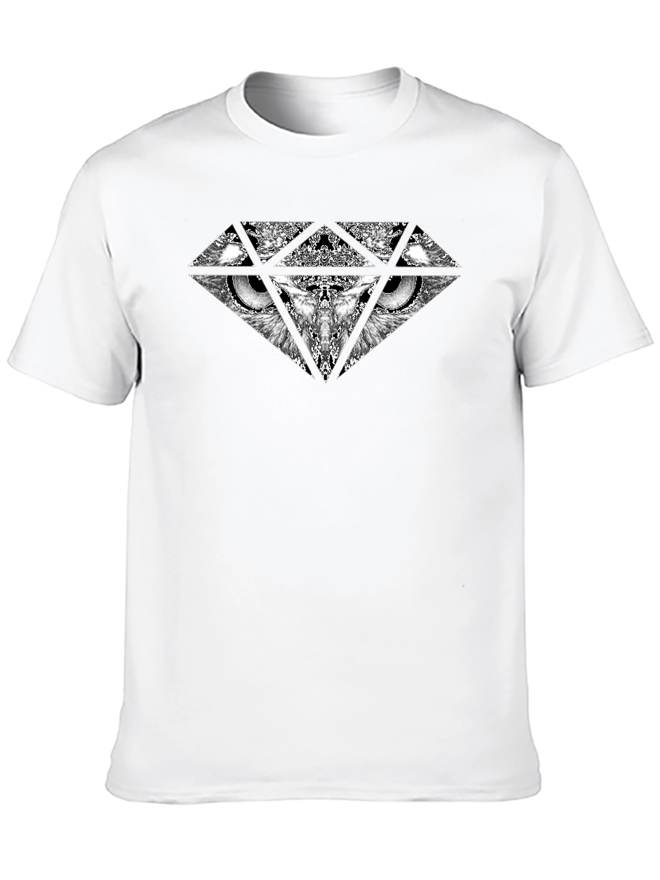 Diamond Owl Graphic Black T-Shirt