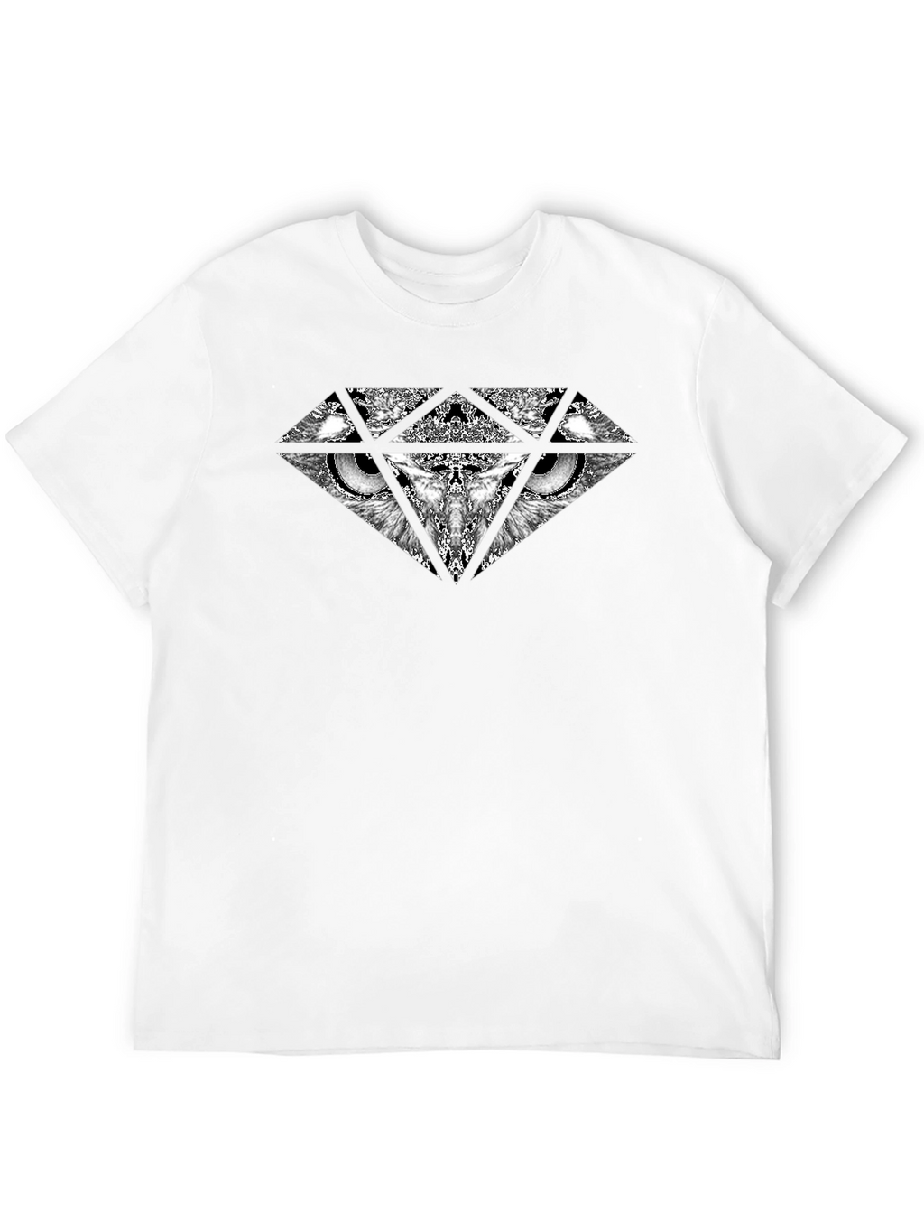 Diamond Owl Graphic Black T-Shirt