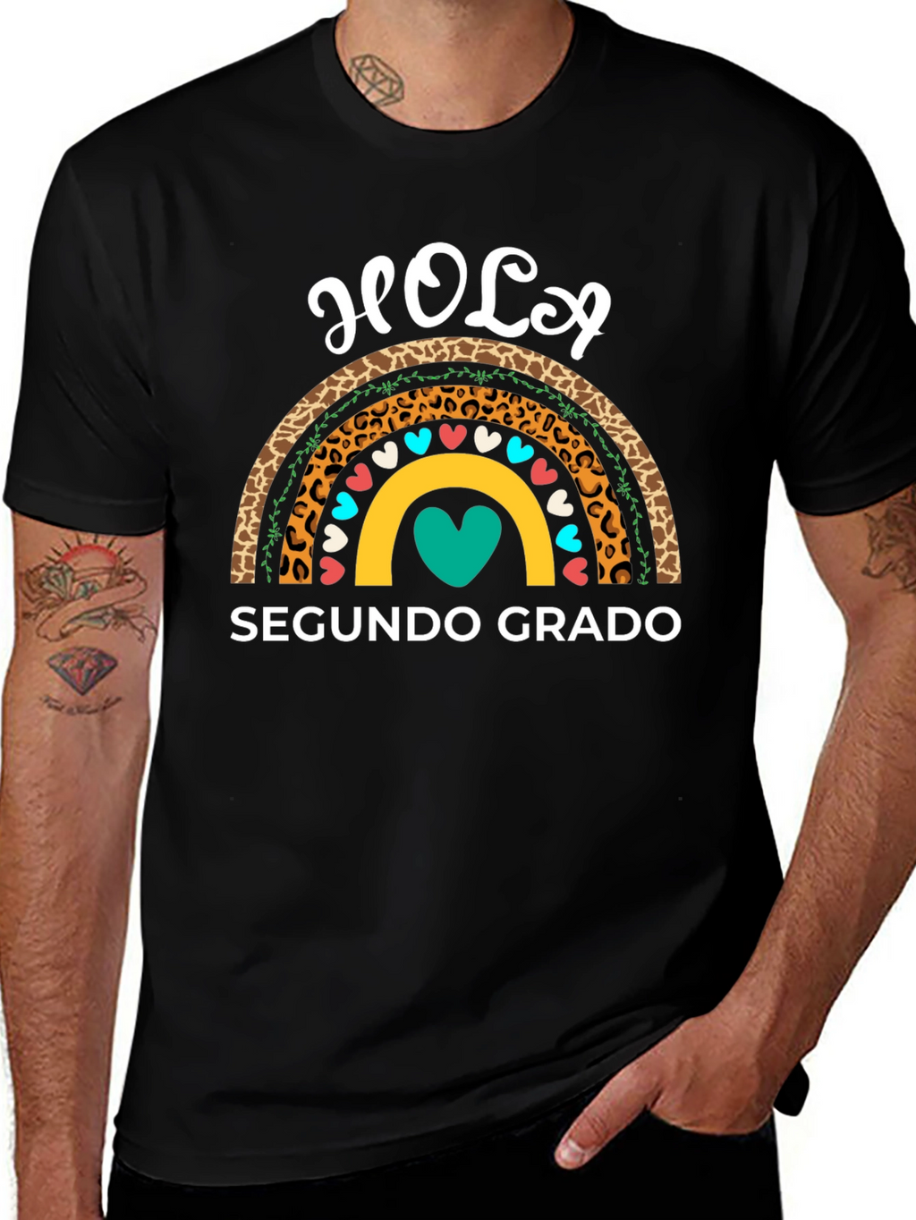 Hola Segundo Grado Rainbow Teacher T-Shirt