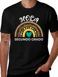 Hola Segundo Grado Rainbow Teacher T-Shirt