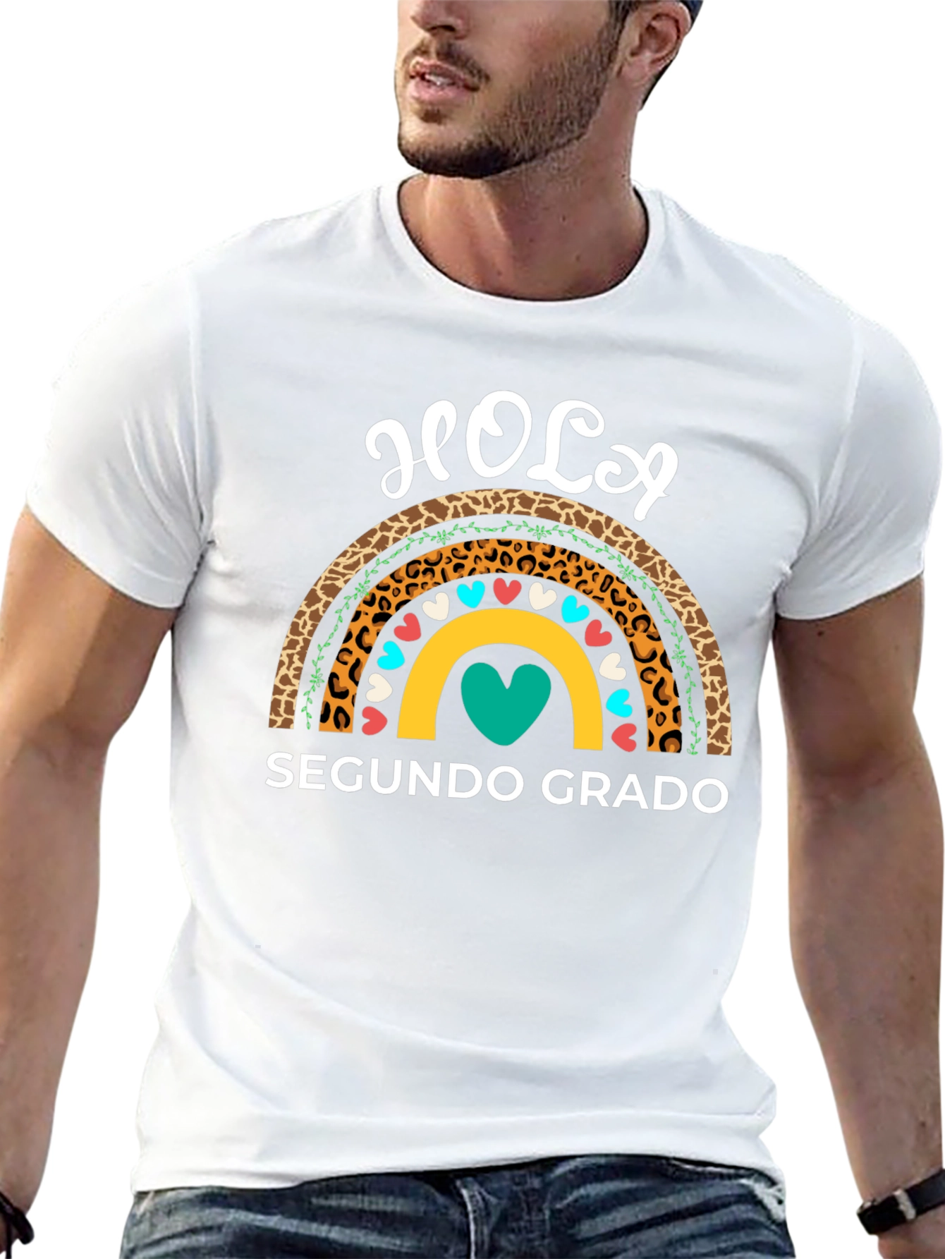 Hola Segundo Grado Rainbow Teacher T-Shirt