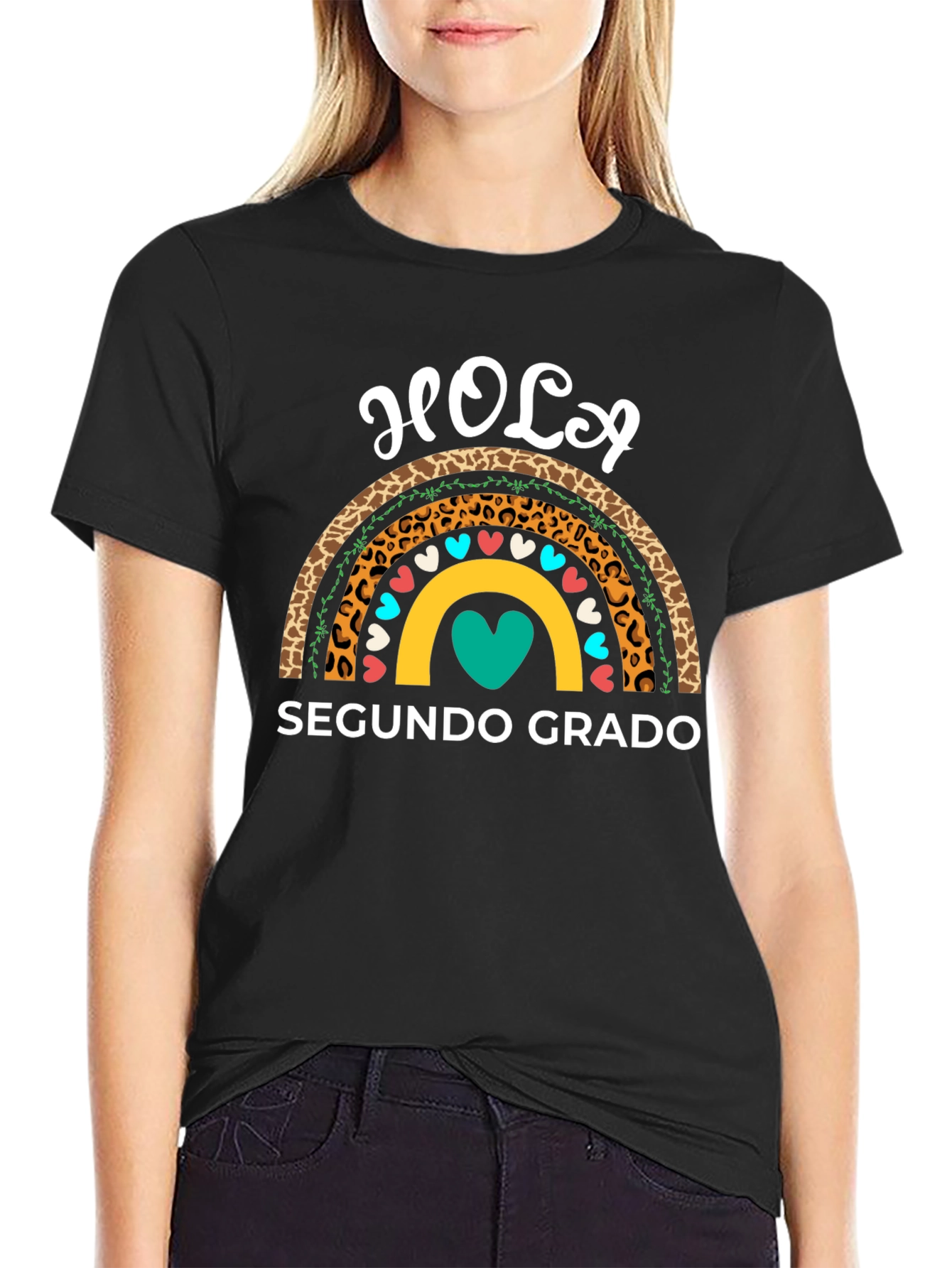 Hola Segundo Grado Rainbow Teacher T-Shirt