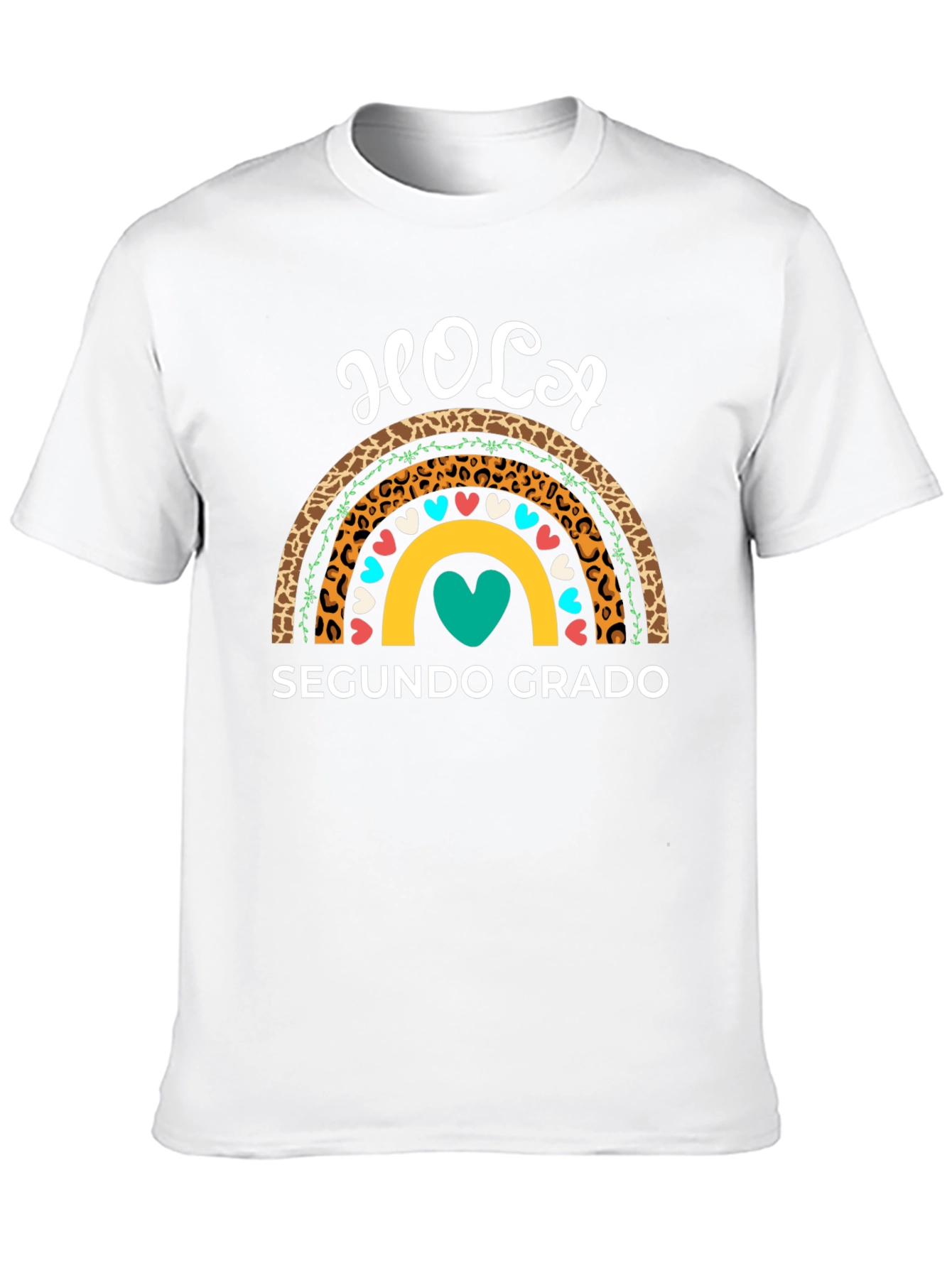Hola Segundo Grado Rainbow Teacher T-Shirt