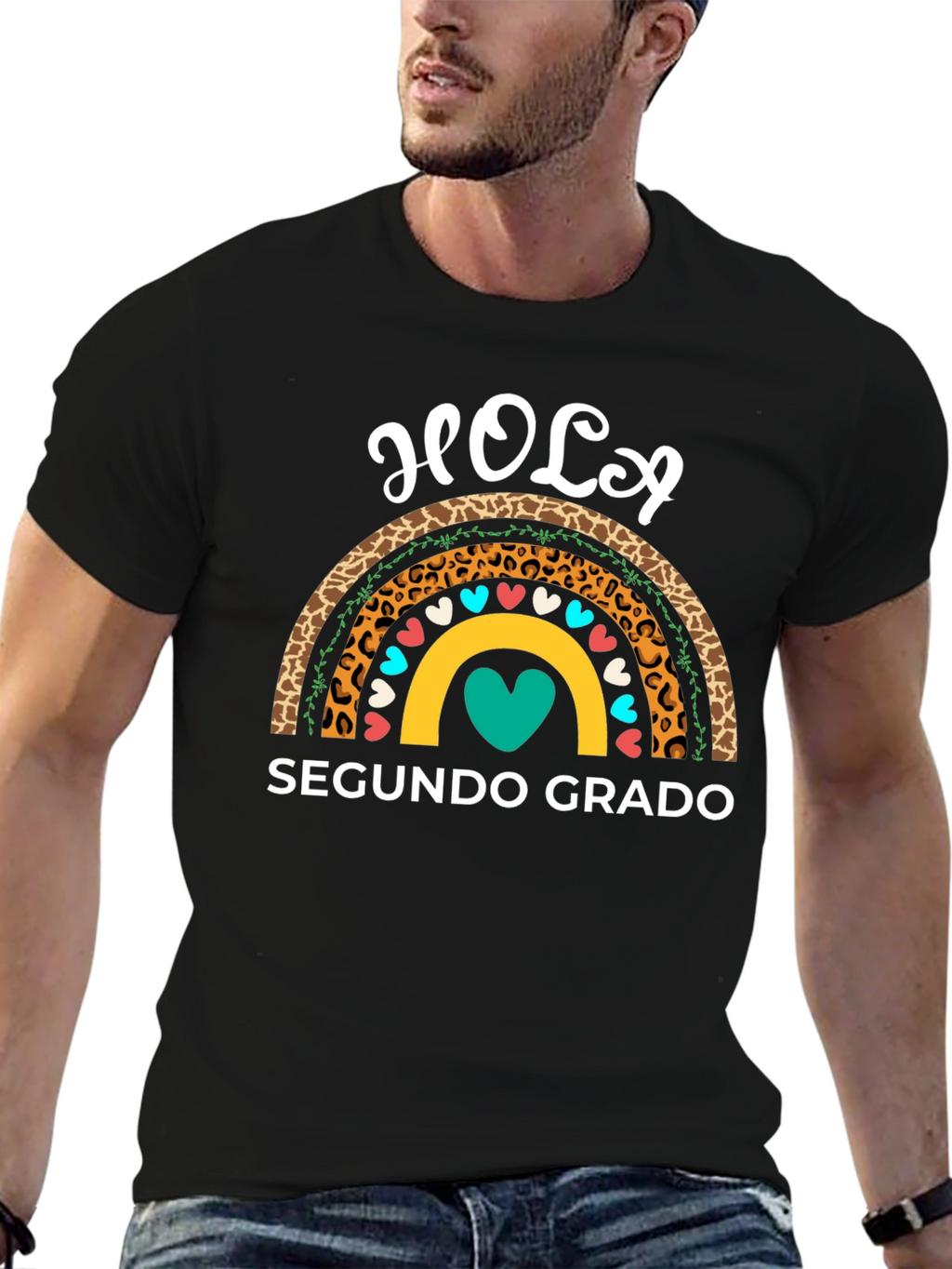 Hola Segundo Grado Rainbow Teacher T-Shirt