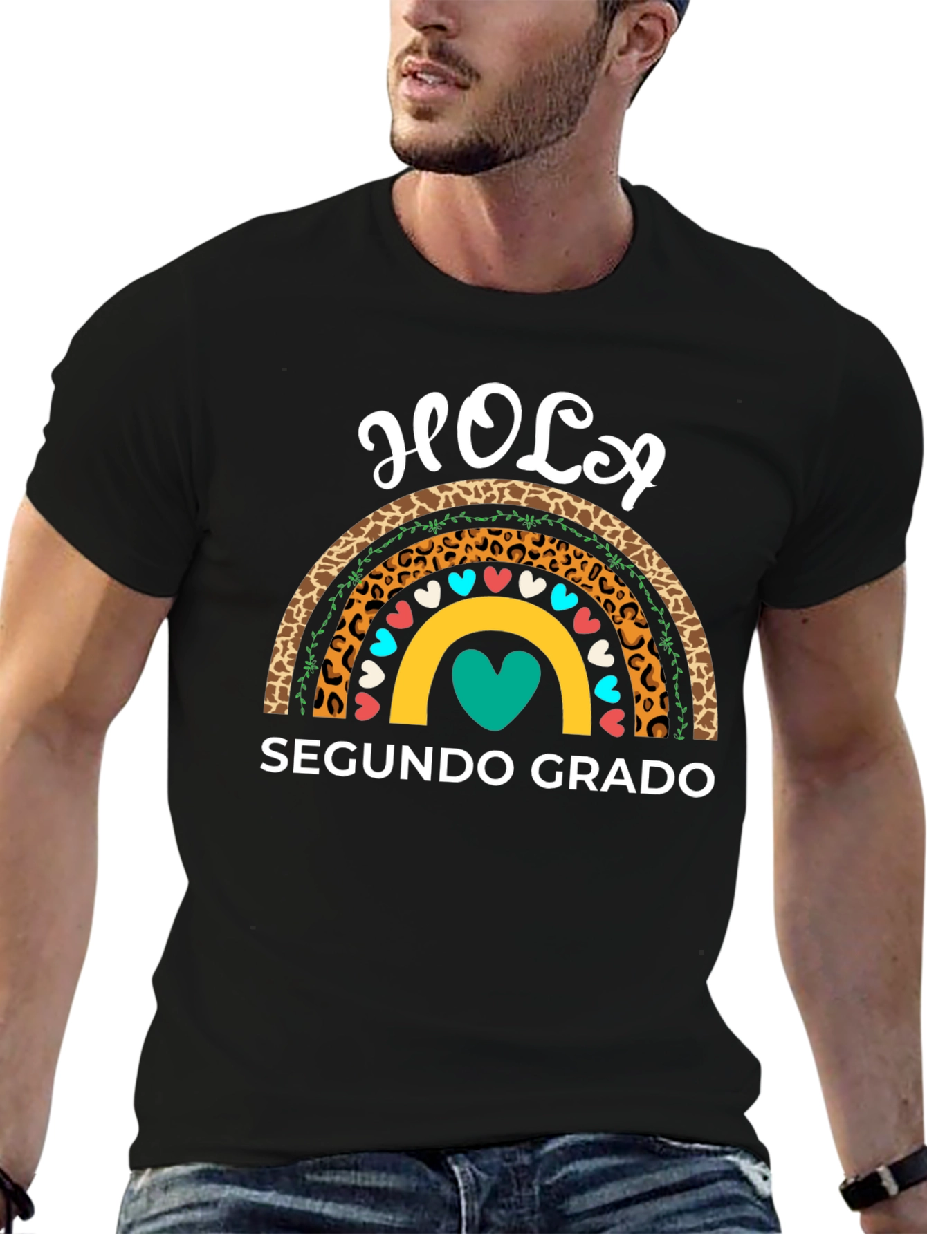 Hola Segundo Grado Rainbow Teacher T-Shirt