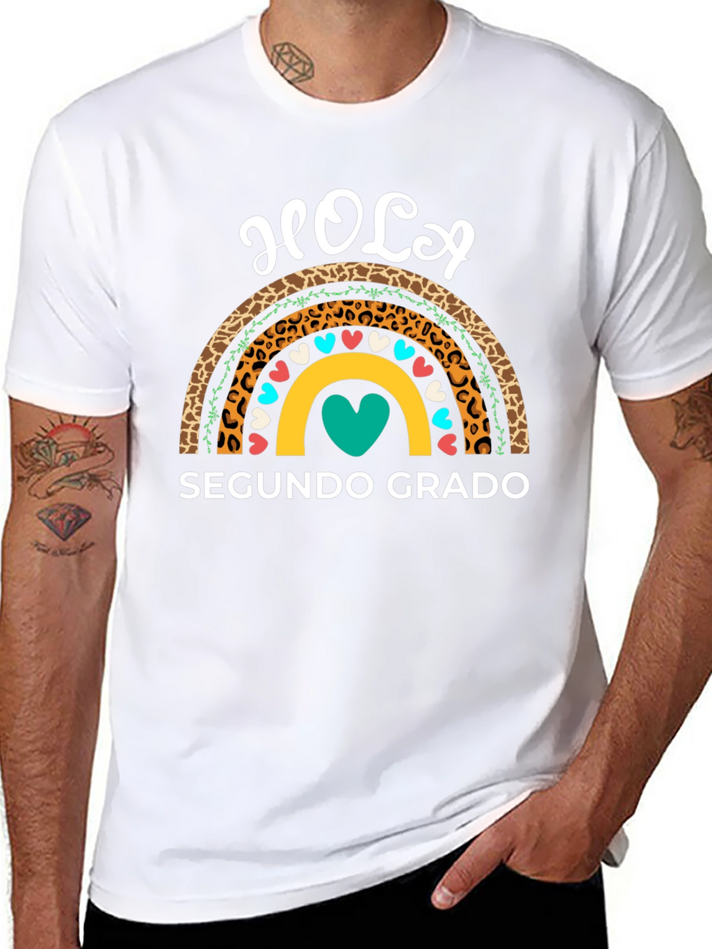 Hola Segundo Grado Rainbow Teacher T-Shirt