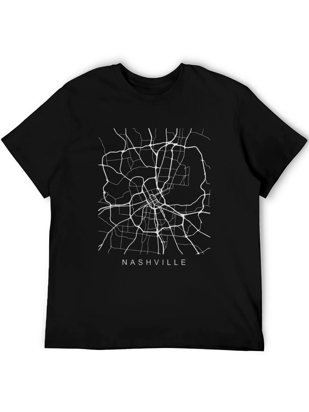 Nashville City Map Graphic Tee - Black