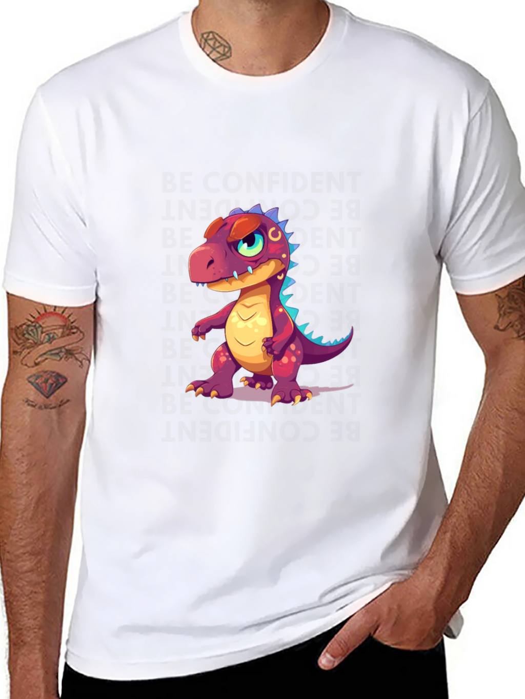 Dino Cartoon T-Shirt - Stylish Black Tee